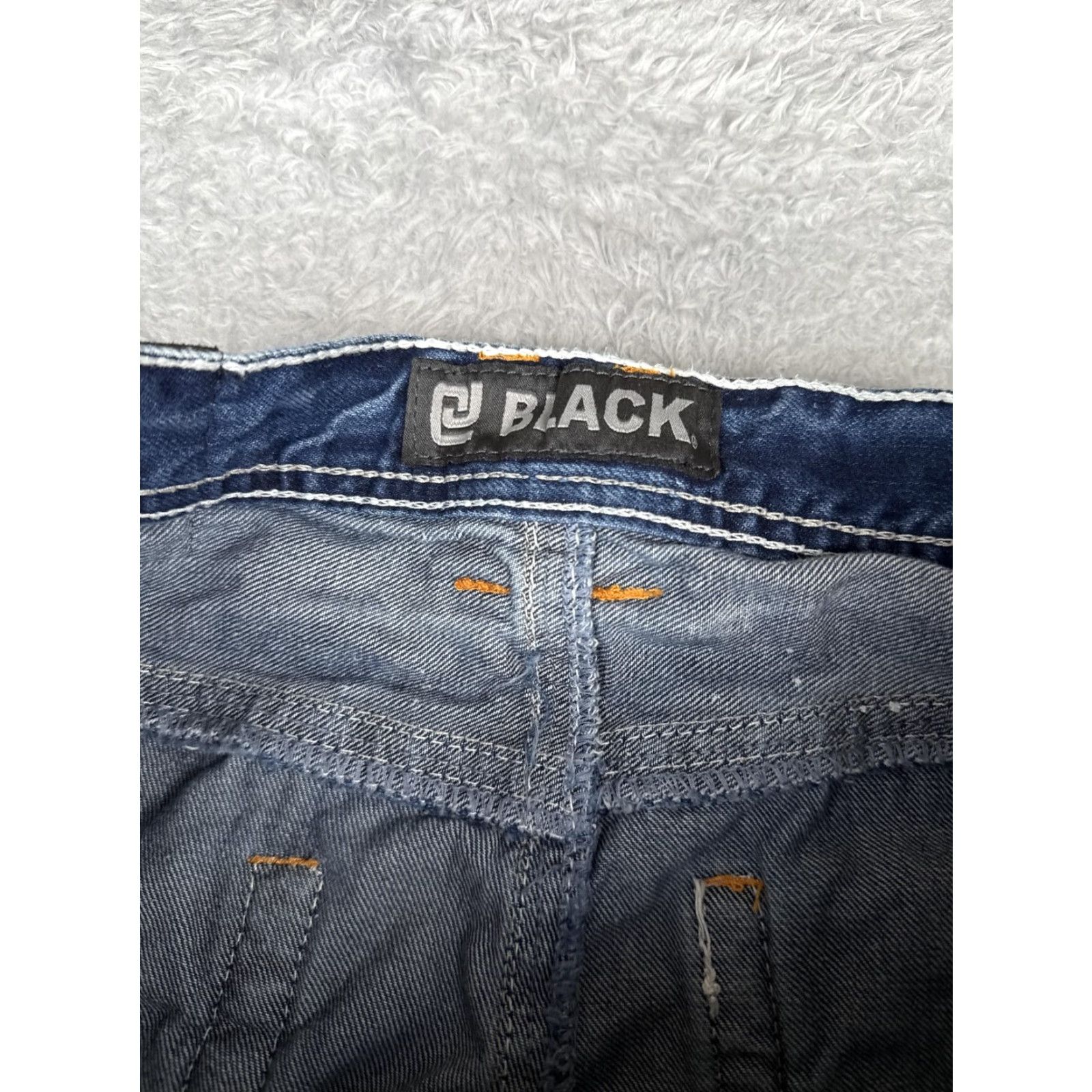 Denime CJ Black Jeans Mens 30x30 Light Blue Wash Bootcut Denim 5-Pocket Contrast Stitch Embroidered Back Pockets Stretch Size US 30 / EU 46 - 6 Thumbnail