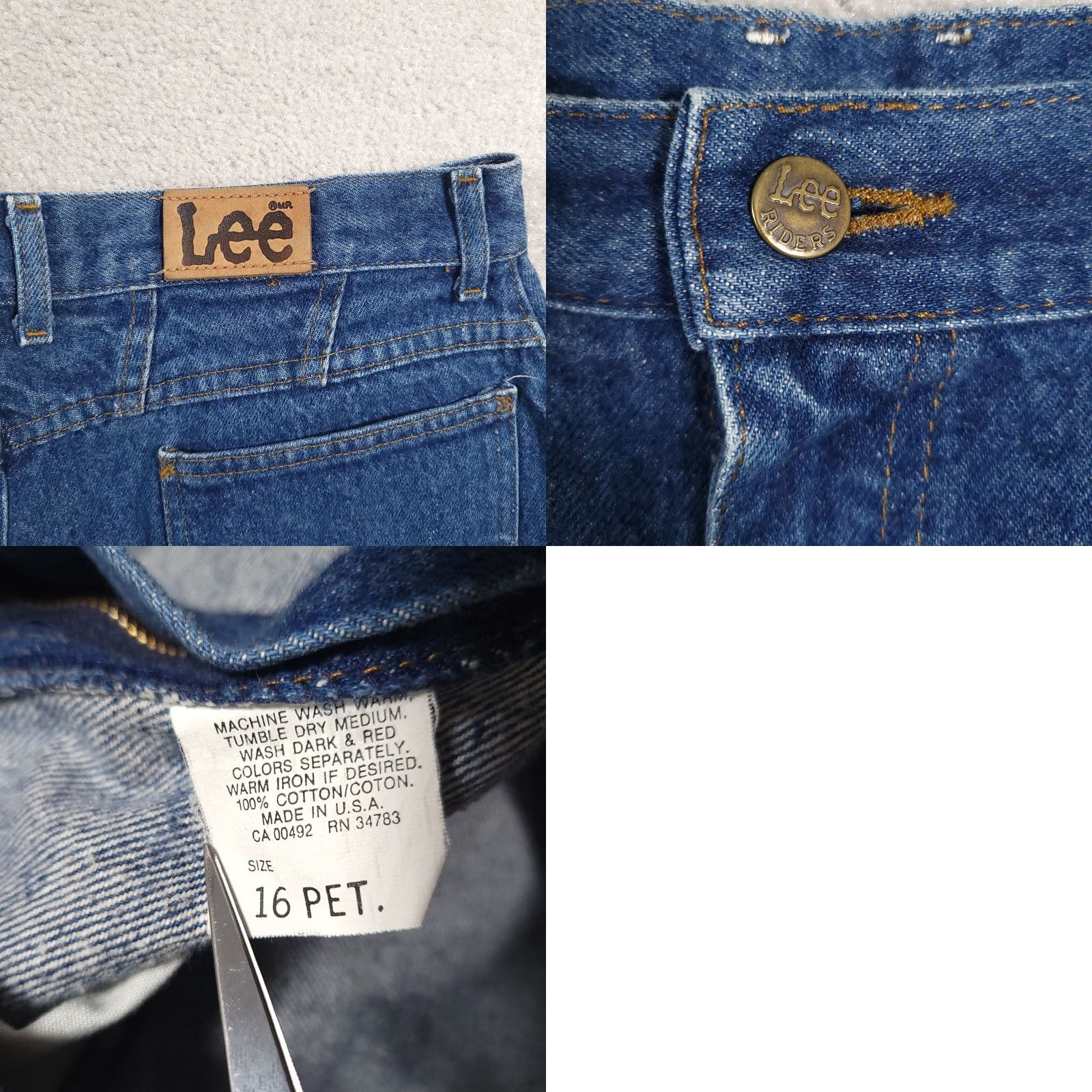 Lee VINTAGE Lee Riders Jeans Tapered Leg Blue Denim Women's 16P Petite Made In USA 90s USA Size 38" / US 16 / IT 52 - 9 Thumbnail