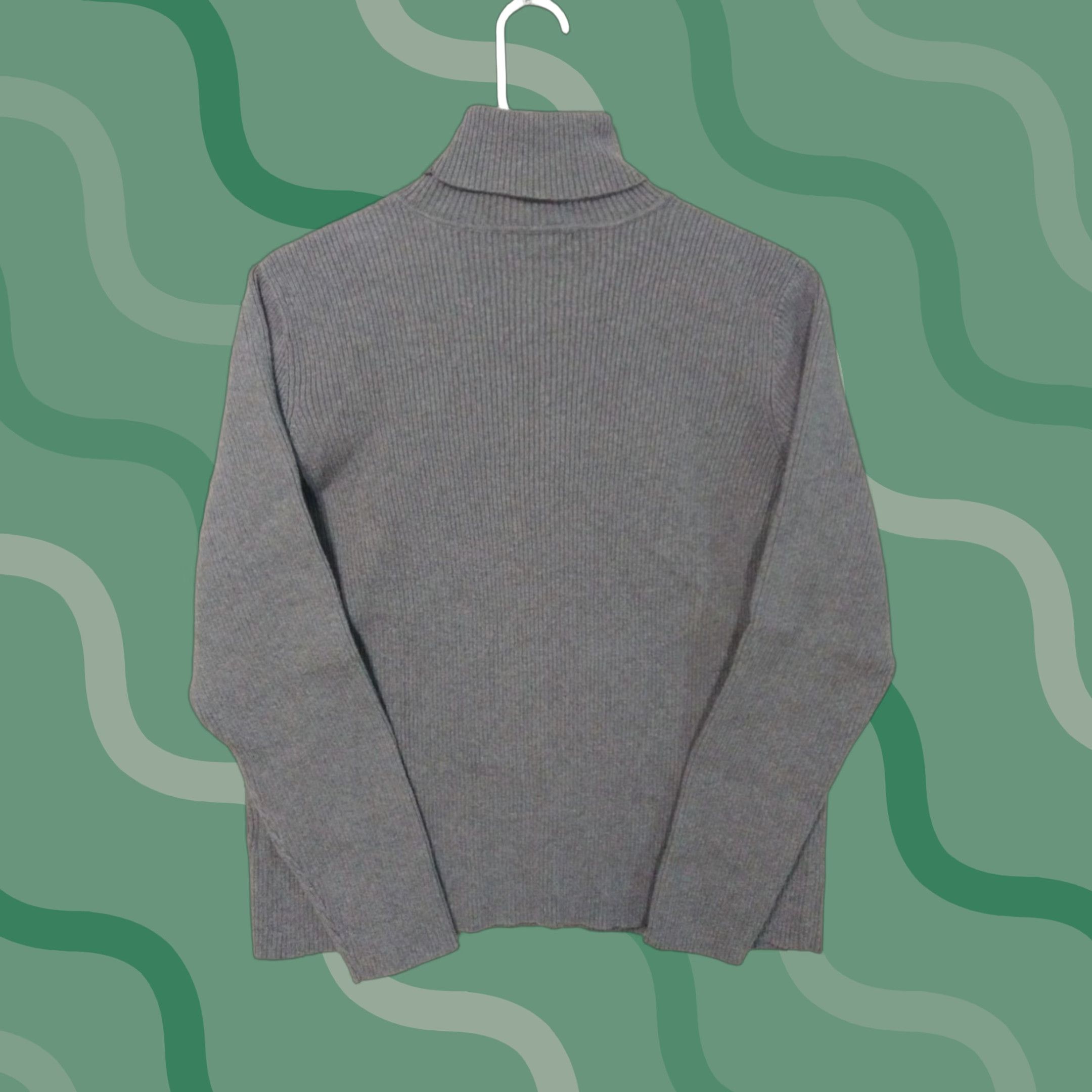 Ralph Lauren Ralph Lauren Sweater Womens XL Gray Cotton Turtleneck Pullover Logo Knit Pullover - Kev? Size XL / US 12-14 / IT 48-50 - 1 Thumbnail