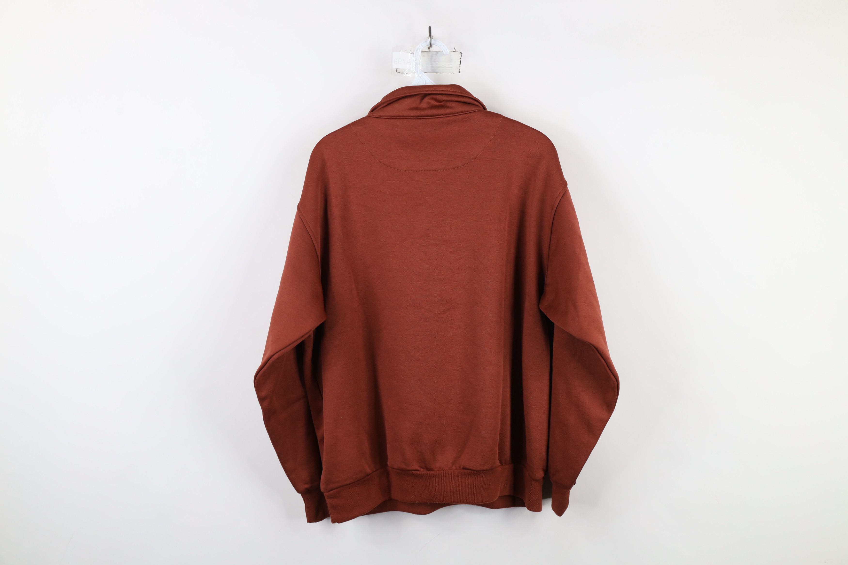 Vintage Vintage 90s Streetwear Collared Pullover Sweatshirt Orange Size US M / EU 48-50 / 2 - 12 Thumbnail