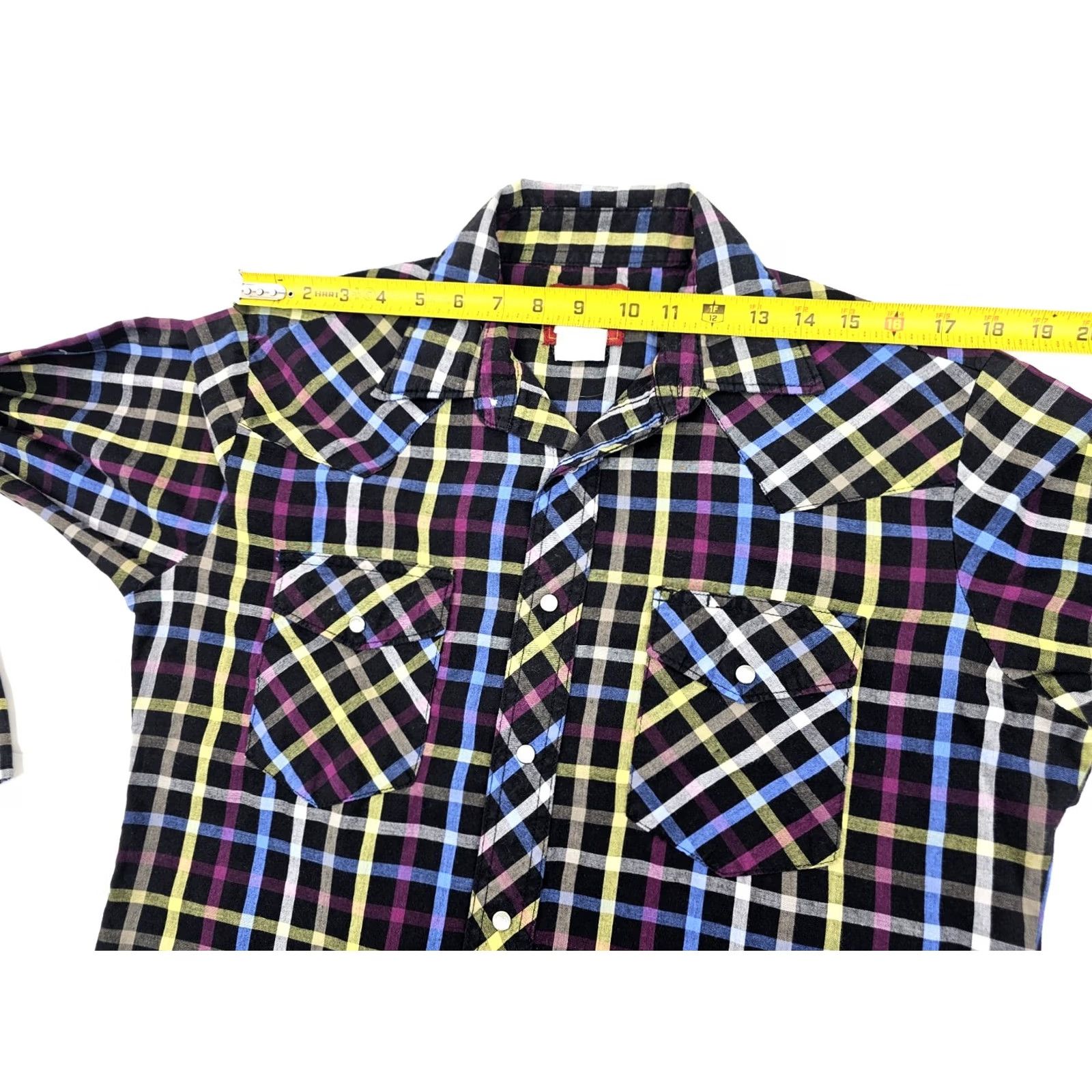 Vintage VINTAGE Rustler Shirt Plaid X-Long Tail Pearl Snap Mens L Size US L / EU 52-54 / 3 - 5 Thumbnail