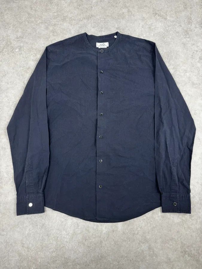 Hermes SS2002 Hermès Navy Mao Shirt Size US M / EU 48-50 / 2 - 1 Thumbnail