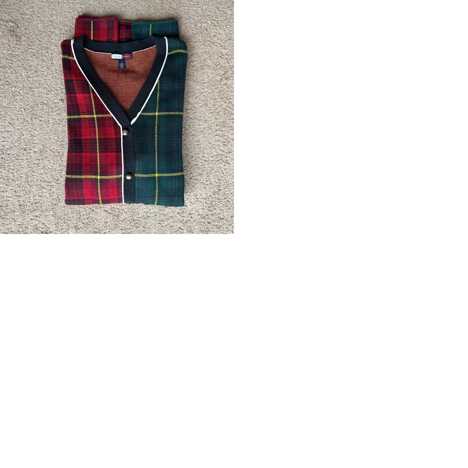 Tommy Hilfiger Tommy Hilfiger Sweater Dress Womens Small Cotton Collection Long Sleeve Plaid Multicolor V-Neck Button Size S / US 4 / IT 40 - 9 Thumbnail