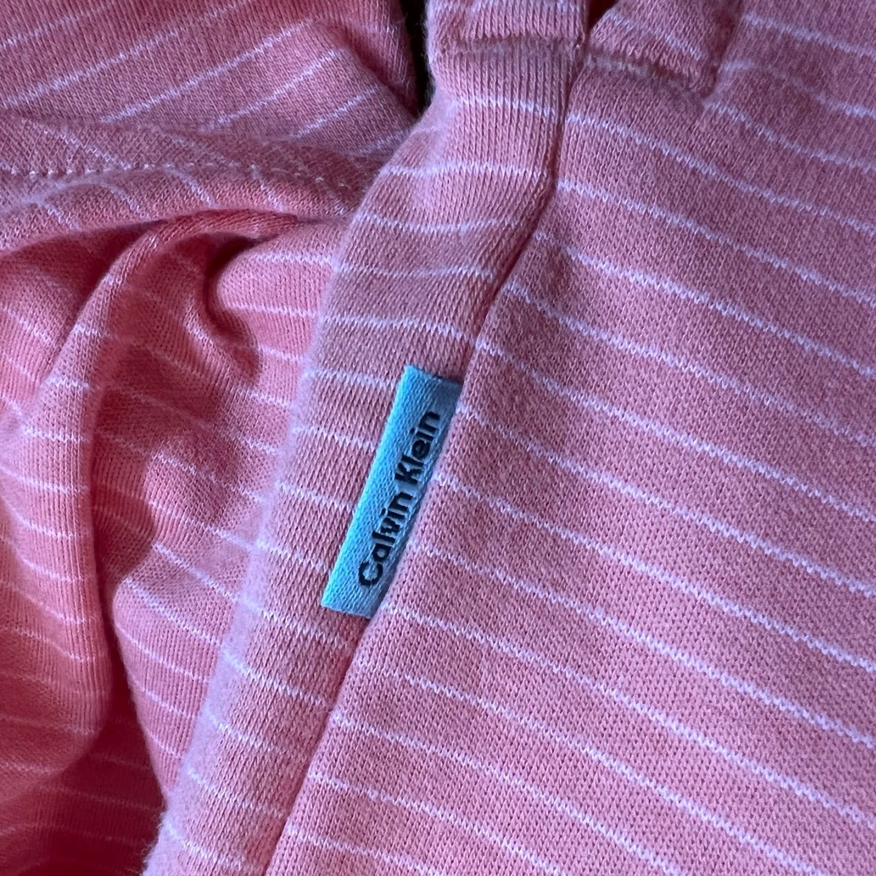 Calvin Klein Calvin Klein Men Polo Shirt Striped Salmon Pink Short Sleeve 2XL Size US XXL / EU 58 / 5 - 7 Thumbnail