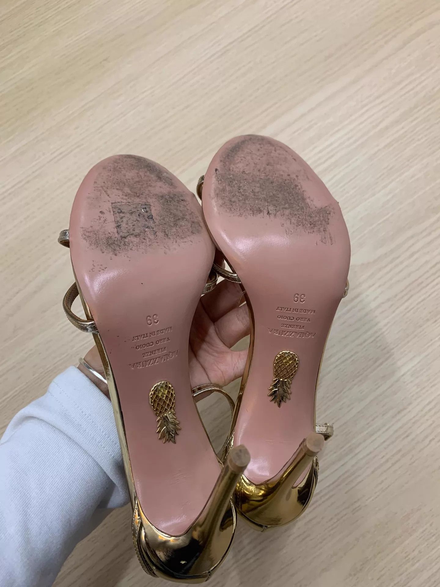 Aquazzura Aquazzura Golden Pineapple Gold Heels Size 39 New Size US 8.5 / IT 38.5 - 4 Thumbnail