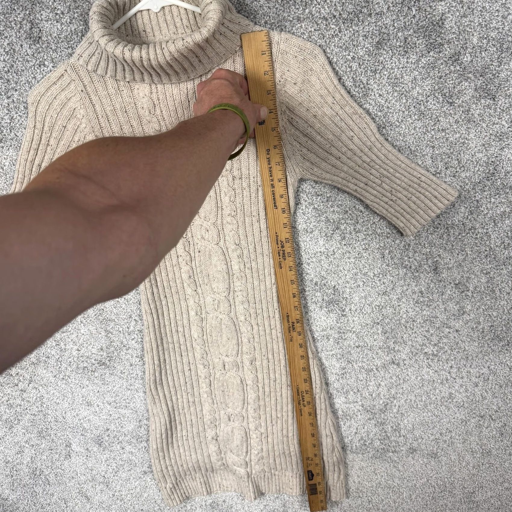 Old Navy VINTAGE Old Navy Sweater Dress M Beige Knit Turtleneck Knitwear Casual Bohemian Retro Ski Crew Neck Pullover Knee Length Womens Size M / US 6-8 / IT 42-44 - 2 Thumbnail