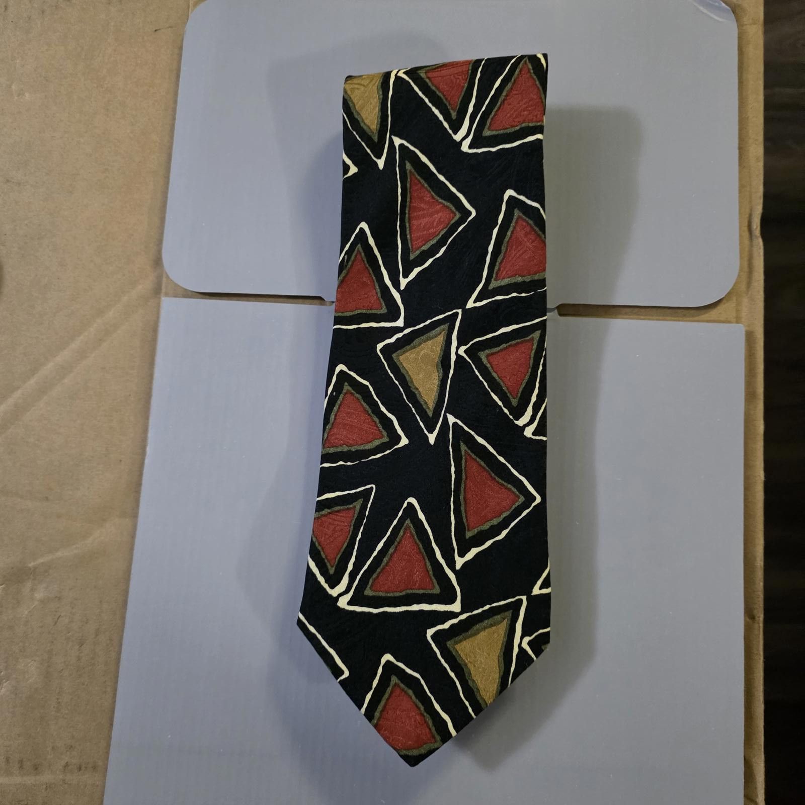 Other Gino Rinaldi Men's Geometric Pattern Silk Tie Size ONE SIZE - 1 Thumbnail