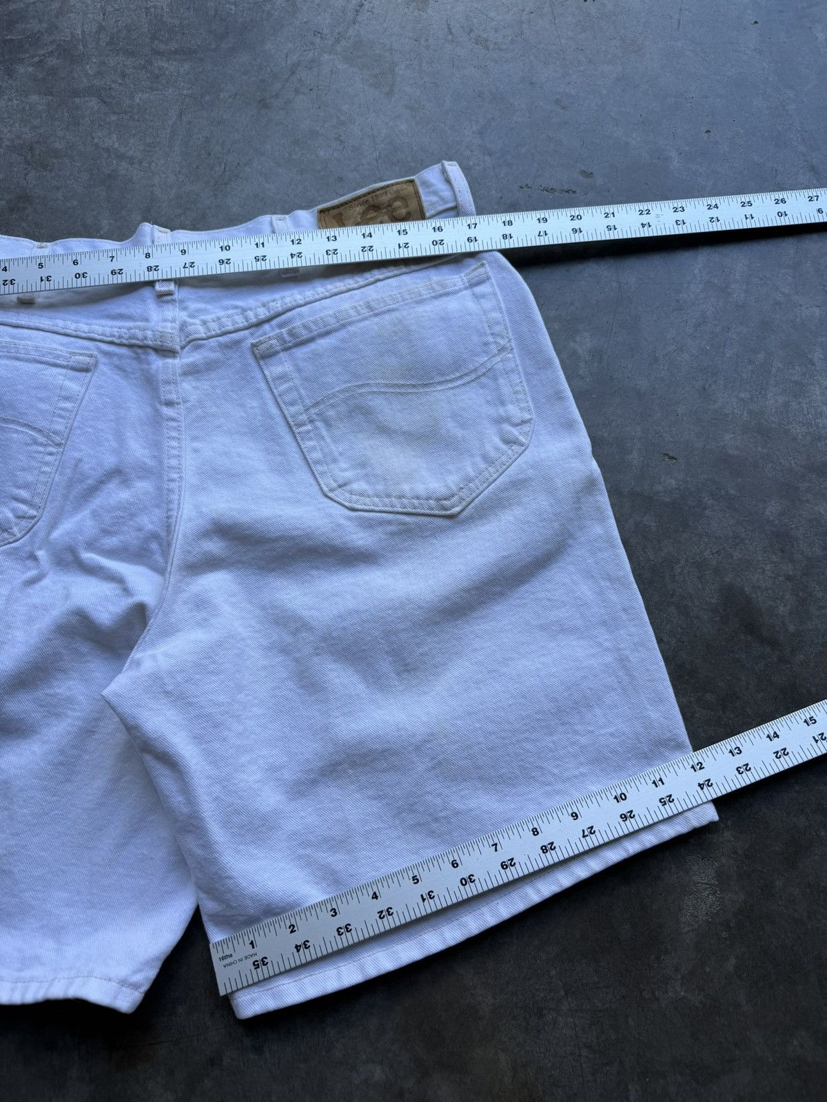 Lee Vintage 90’s/00’s Lee White Denim Baggy jorts Size US 34 / EU 50 - 4 Thumbnail