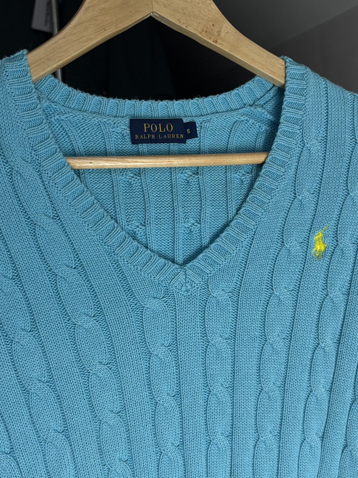 Polo Ralph Lauren Polo Ralph Lauren Cable Knit Baby Blue Sweater Vintage Size S / US 4 / IT 40 - 3 Thumbnail