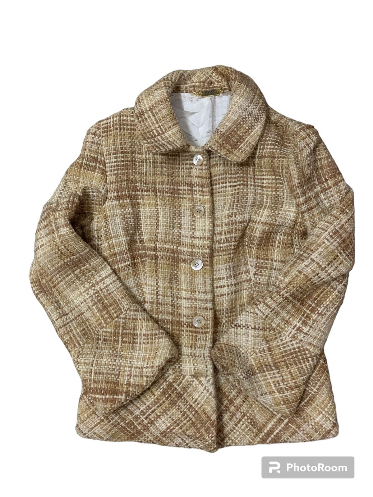 ジャケット BALMAIN COLLARLESS GLITTERED FRINGED TWEED JKT Balmain Women Collarless Glittered Fringed Tweed Jkt In