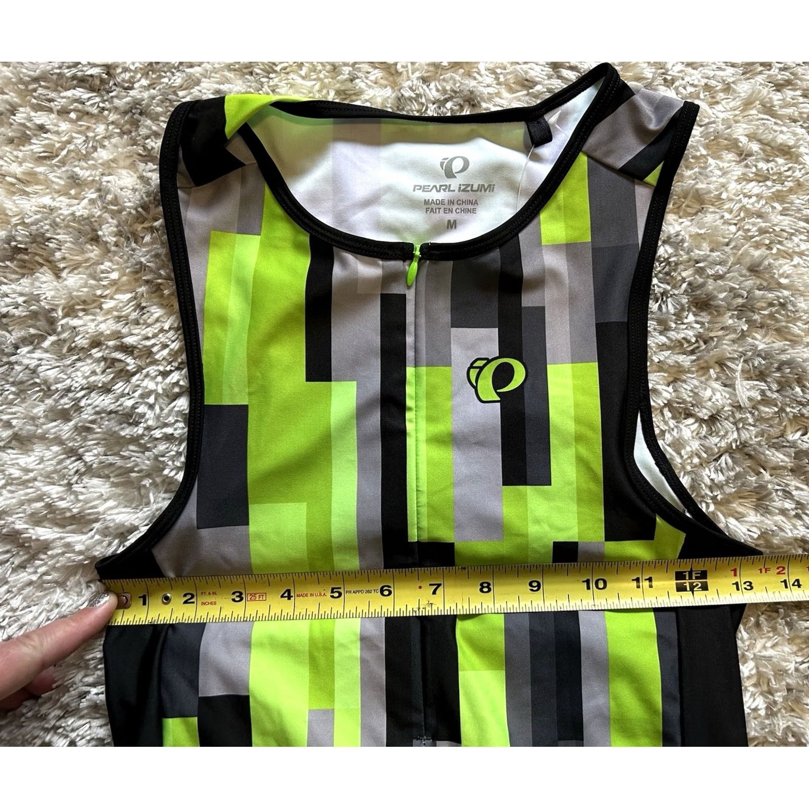 PEARL iZUMi Pearl Izumi Elite Pursuit Graphic Singlet Tank Men’s M Green Black Multicolor Activewear Shirt Size 40R - 7 Thumbnail