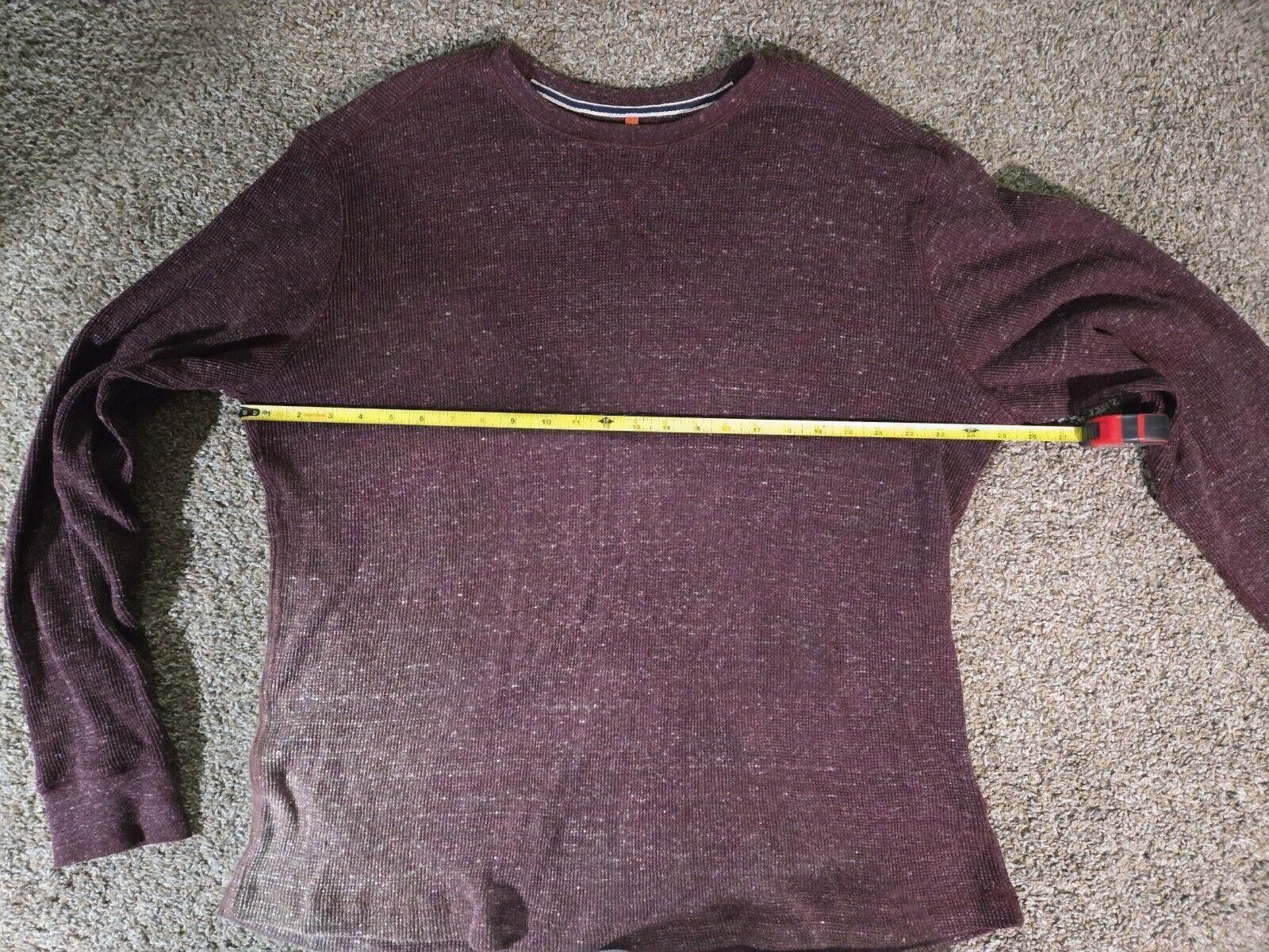 Designer Burgundy Ruff Hewn Henley Long Sleeve Shirt L Size US L / EU 52-54 / 3 - 7 Thumbnail