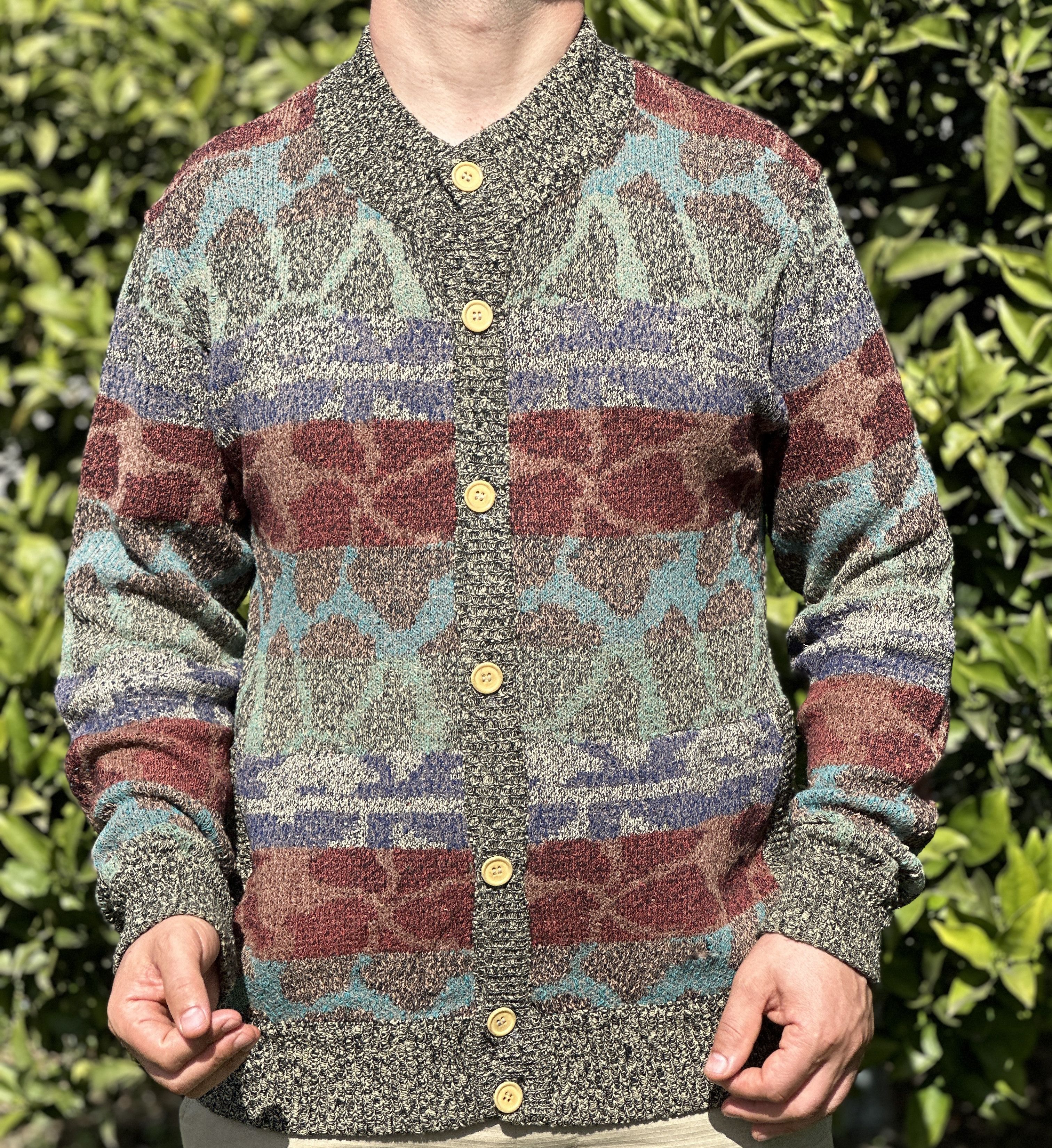 Missoni Uomo Cardigan 3D Knit DNA Retro Sweater Size L