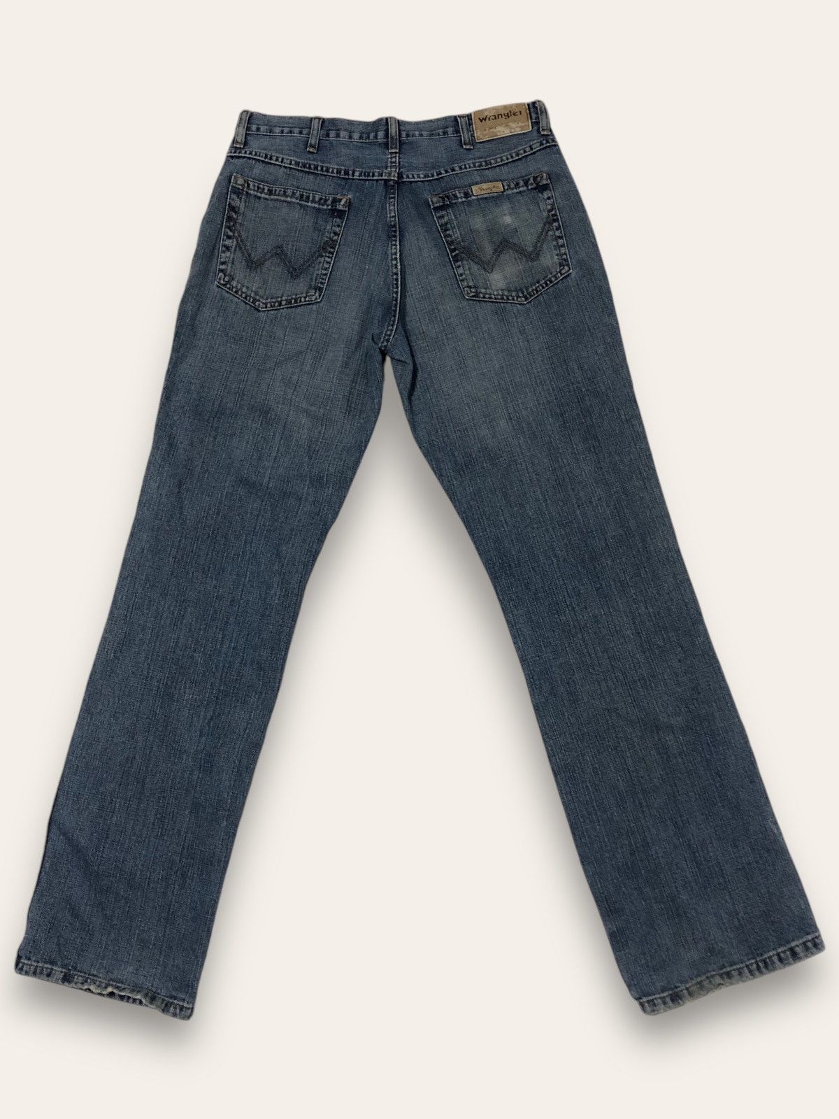 Jean Vintage WRANGLER Blue Denim Slightly Distressed Jeans Size US 32 / EU 48 - 1 Thumbnail