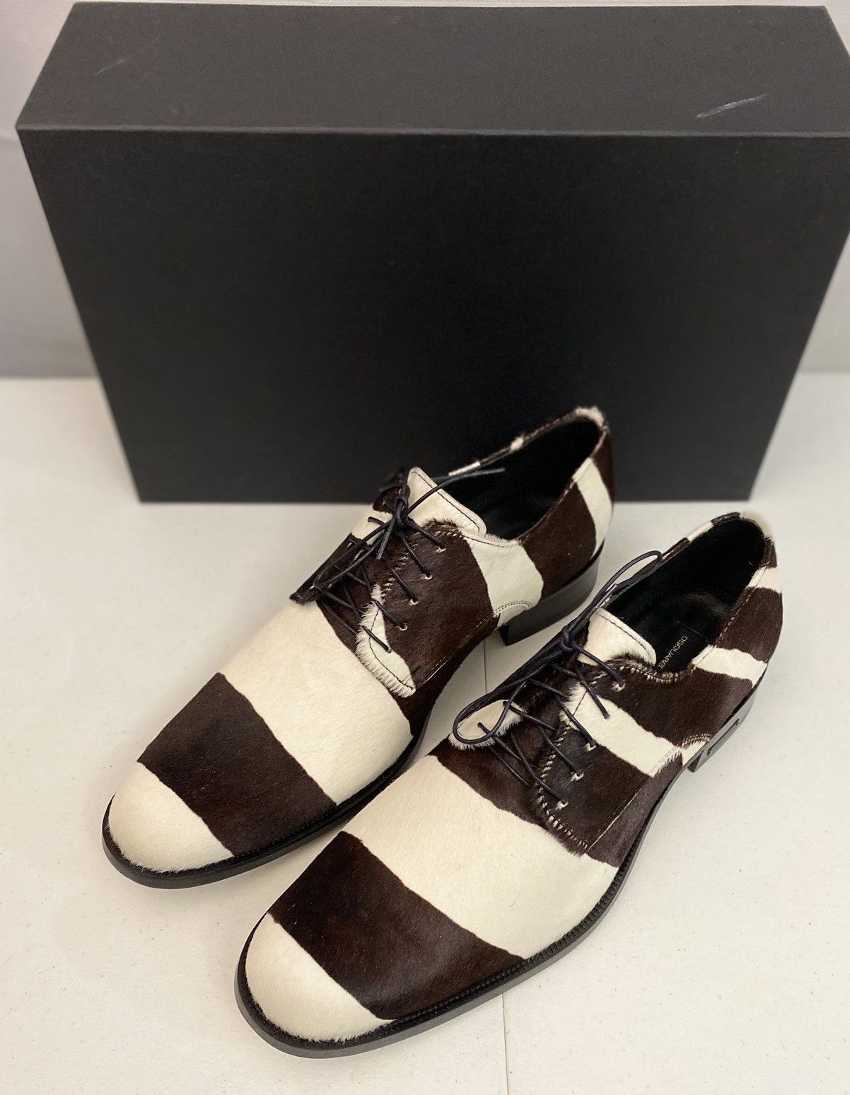 Dsquared2 Dsquared2 🇮🇹 Brown/White Pony Hair Zebra Striped Derby 10 NEW Size US 10 / EU 43 - 15 Thumbnail