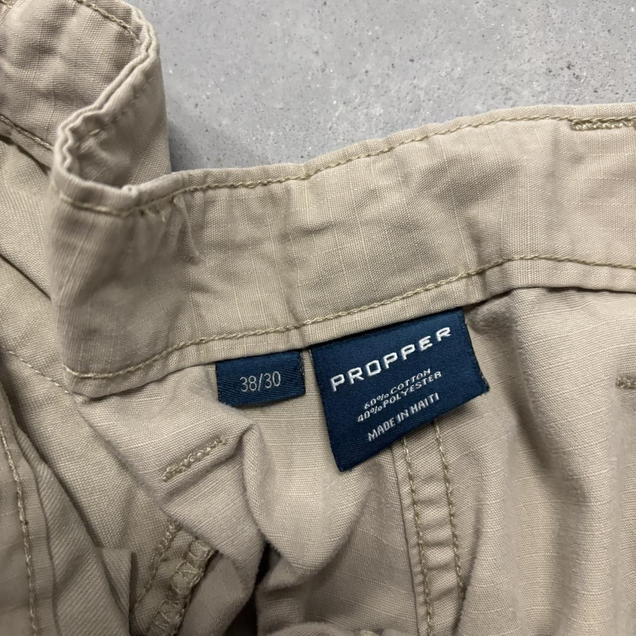 Japanese Brand × Vintage Crazy Vintage Y2K/2000s Baggy Cream Skater Cargo Pants! Size US 34 / EU 50 - 7 Thumbnail