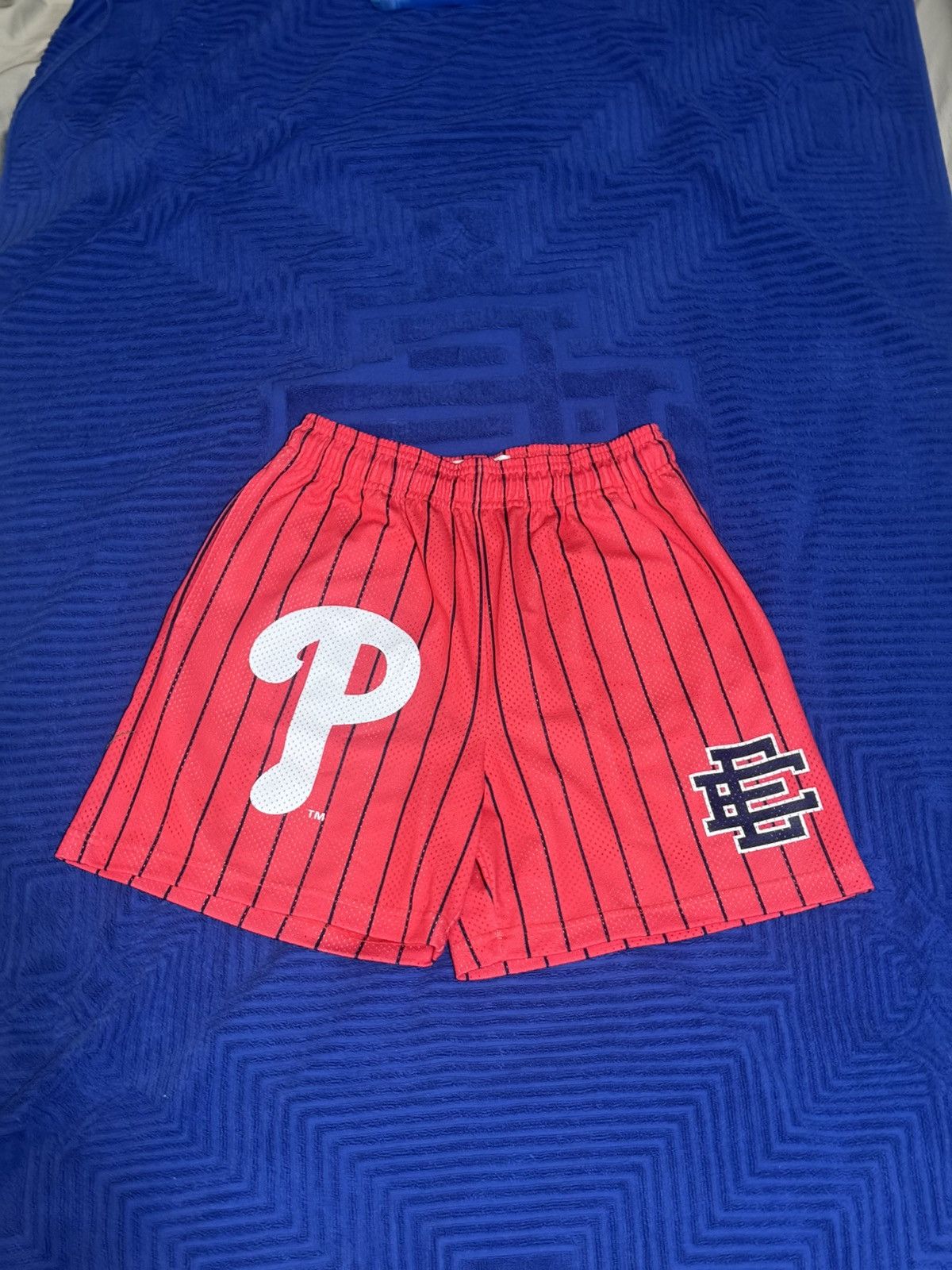 Eric Emanuel × MLB EE Eric Emanuel Phillies MLB “mismatched color” Mesh Shorts Size US 30 / EU 46 - 1 Thumbnail