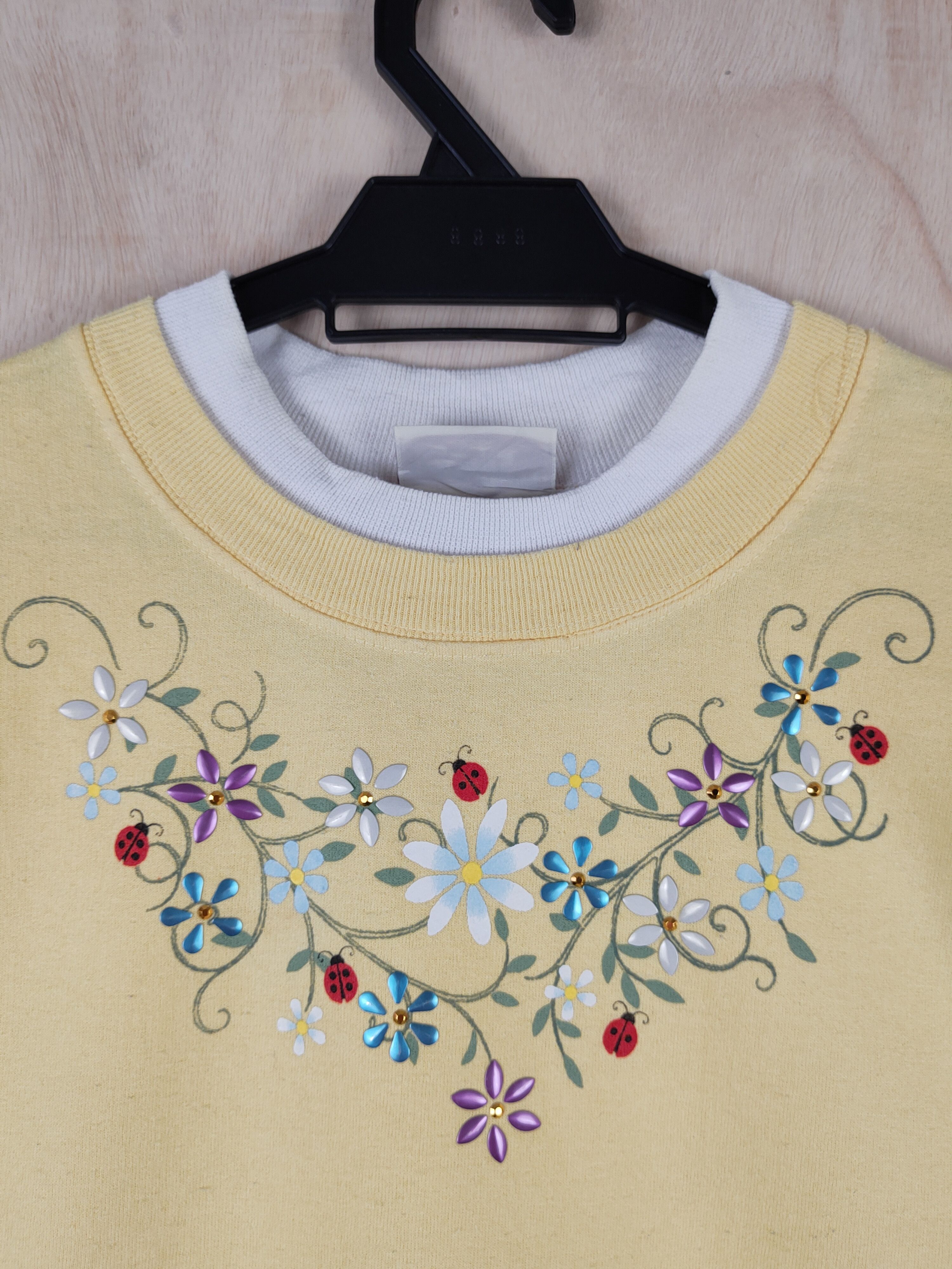 Japanese Brand Top Stitch art double collar Yellow Sweatshirts #S2586 Size L / US 10 / IT 46 - 3 Thumbnail