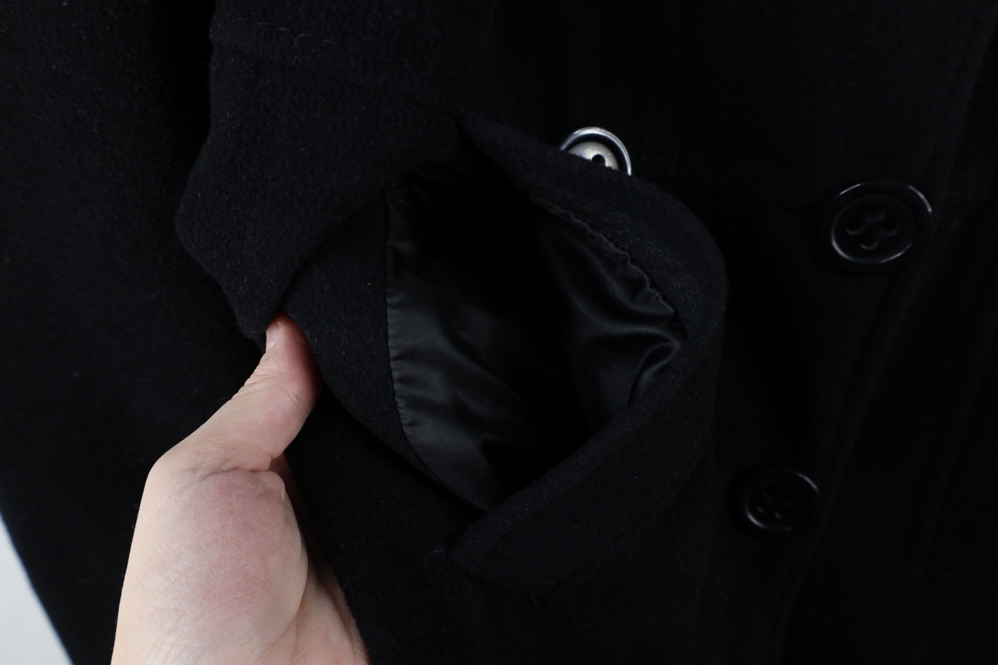 Esprit × Vintage Vintage 90s Y2K Esprit Babydoll Wool Peacoat Jacket Black Size L / US 10 / IT 46 - 5 Thumbnail