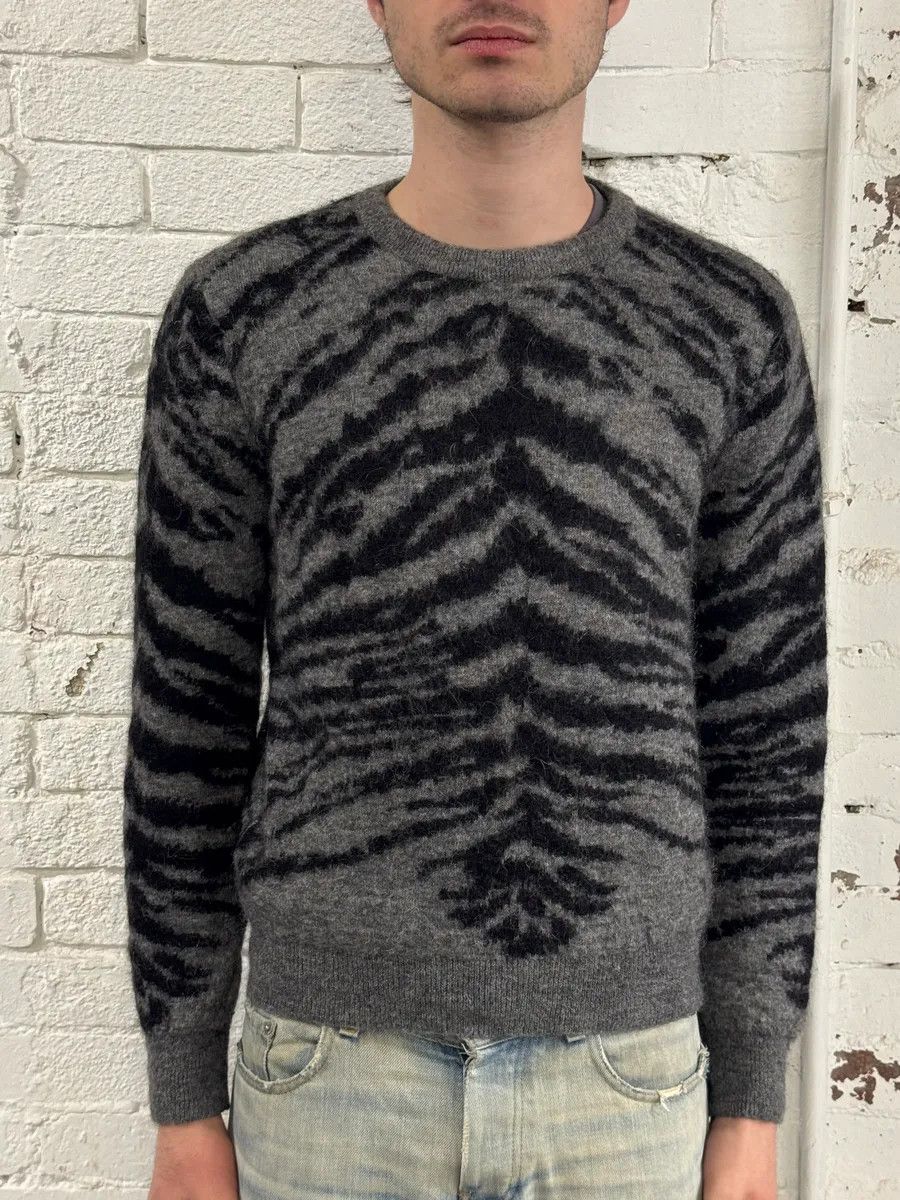 Saint Laurent Paris AW2014 Saint Laurent Tiger Stripes Grey Mohair Sweater Size US S / EU 44-46 / 1 - 2 Thumbnail