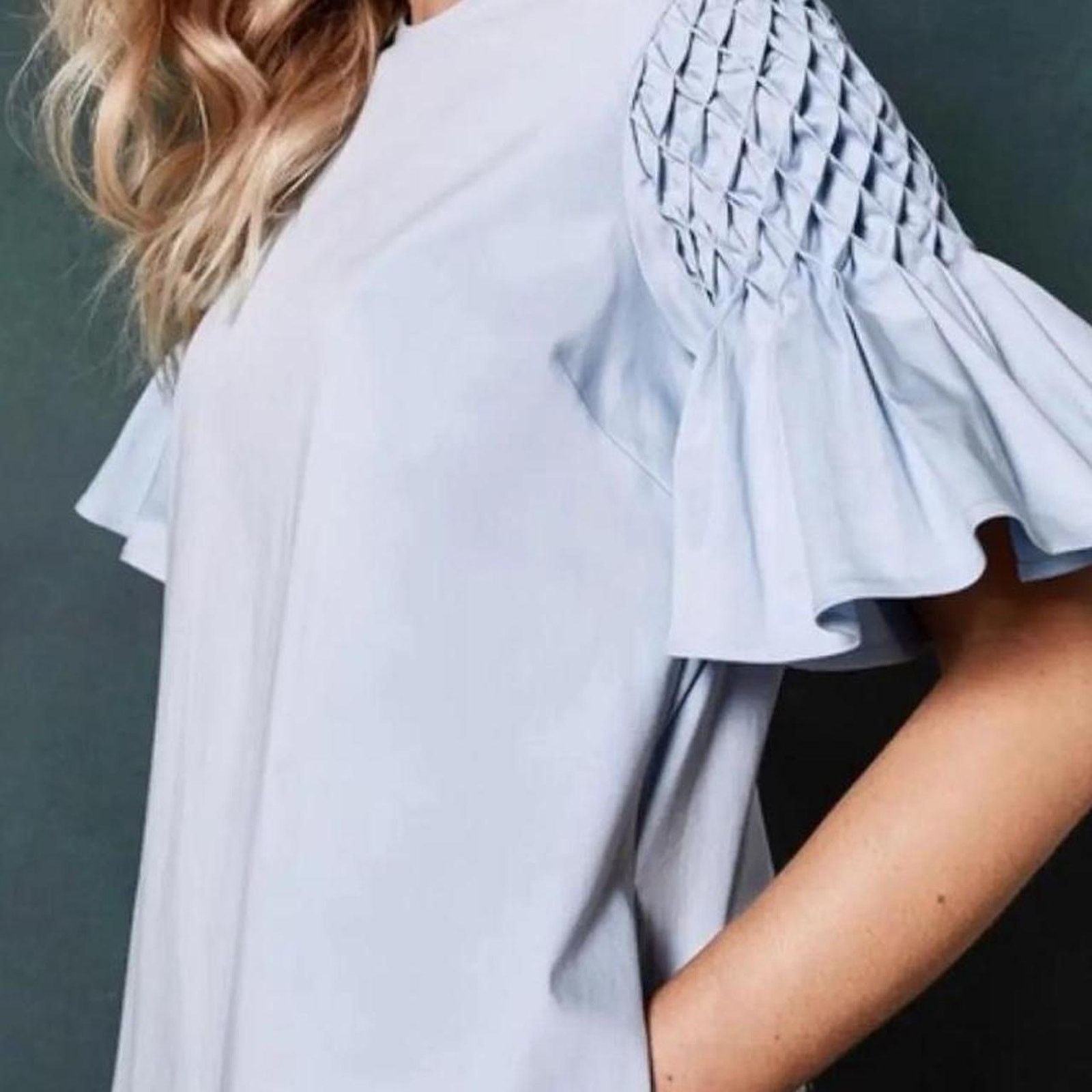 Ted Baker Light Blue Mini Ted baker dress - summer blue ruffle dress. Size S / US 4 / IT 40 - 1 Thumbnail