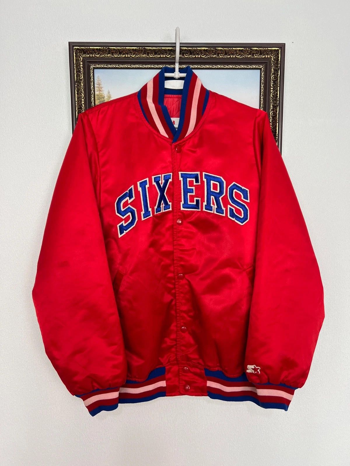 Starter Vintage Starter Philadelphia 76ers Bomber Jacket NBA Sixers Size US XL / EU 56 / 4 - 1 Thumbnail