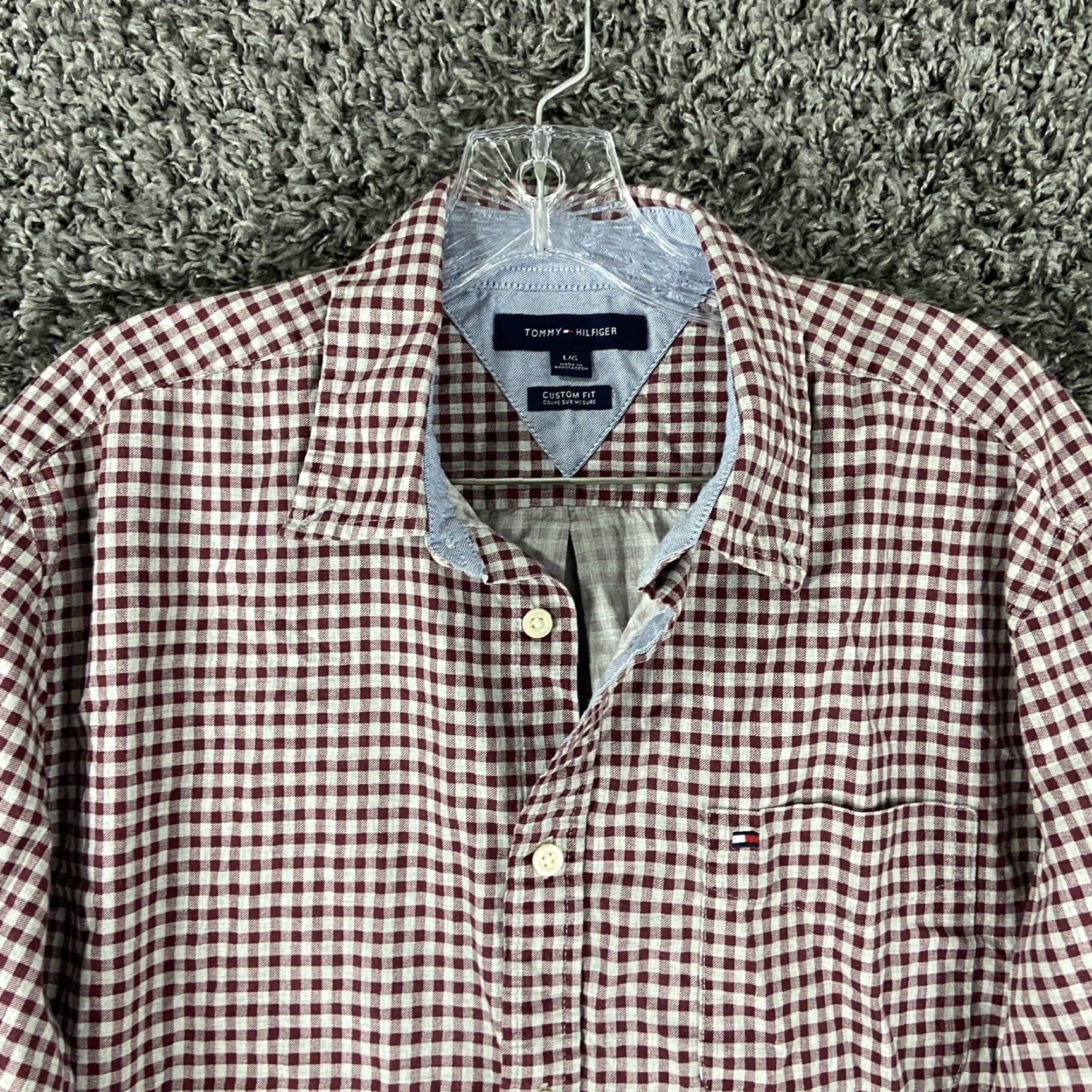 Tommy Hilfiger VINTAGE Tommy Hilfiger Shirt Adult Men L Red Plaid Long Sleeve Button-Up Mens L Size US L / EU 52-54 / 3 - 5 Thumbnail