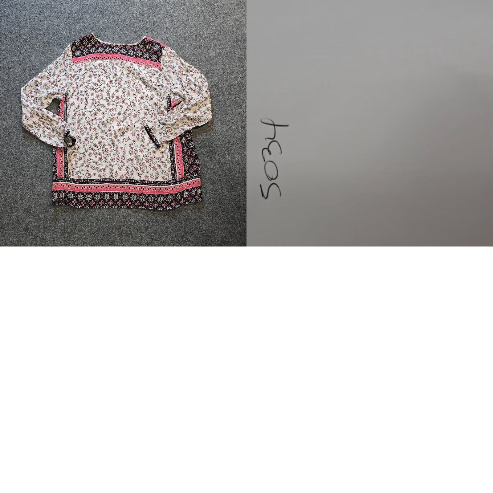 J. Jill J Jill Top Womens Large White Red Floral Long Sleeve Peasant Boho Casual Career Blouse Shirt Women Size L / US 10 / IT 46 - 8 Thumbnail