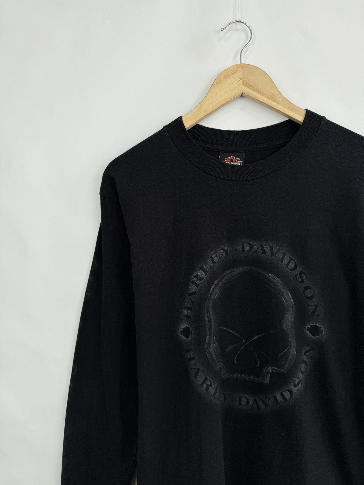 Harley Davidson 🇺🇸Vintage Y2K Harley Davidson Skull Las Vegas 2003 LongSleeve Size US M / EU 48-50 / 2 - 2 Thumbnail