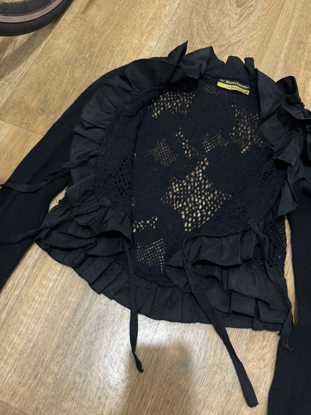 Vintage VINTAGE RINA SCIMENTO MESH KNITTED SWEATER TIE CARDIGAN Size S / US 4 / IT 40 - 4 Thumbnail