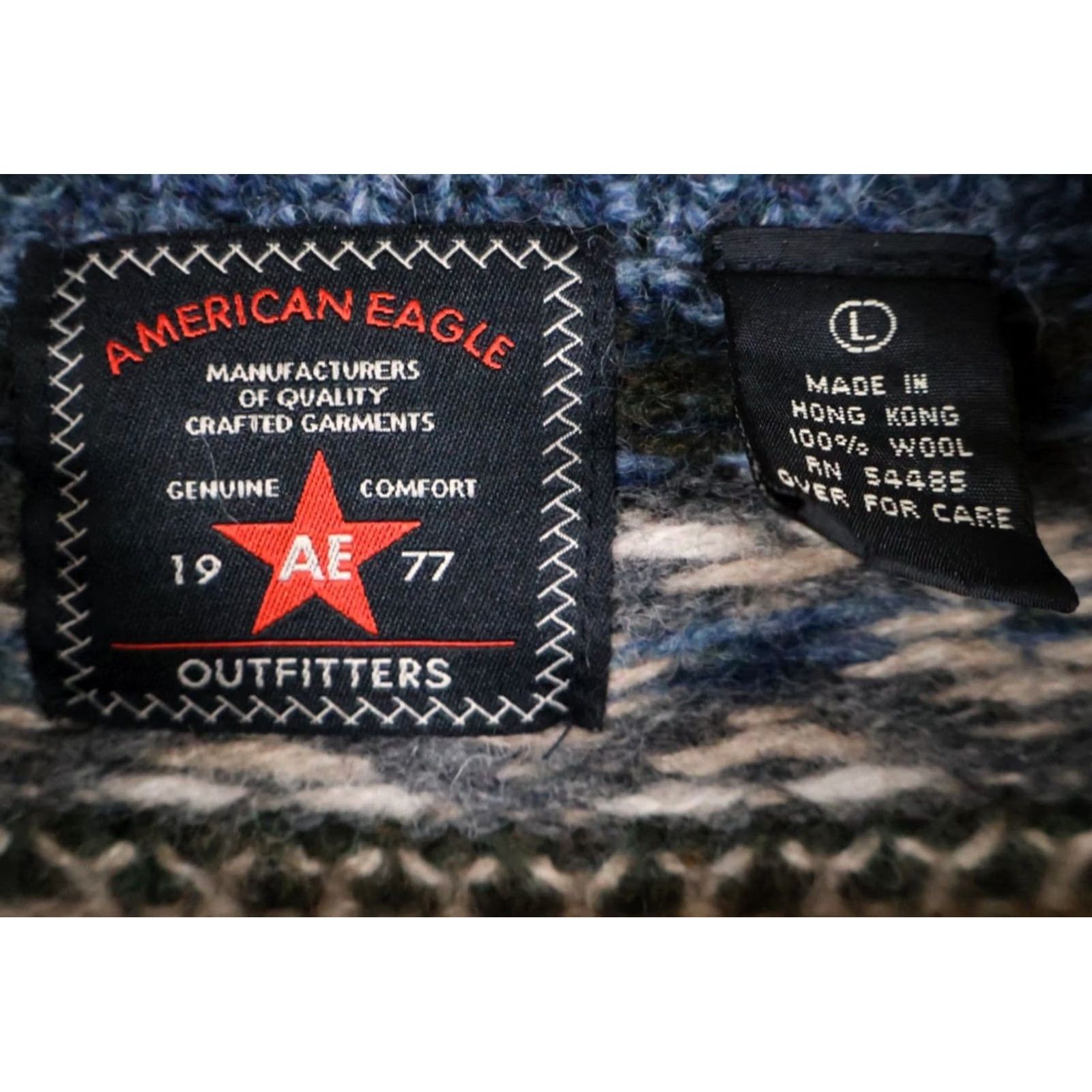 American Eagle Outfitters VINTAGE American Eagle Outfitters Sweater Wool Fair Isle V-Neck Pullover Women Large Blue Winter Fall 100% Wool Knitted Knit Retro Preppy Girls Womens Size L / US 10 / IT 46 - 3 Thumbnail