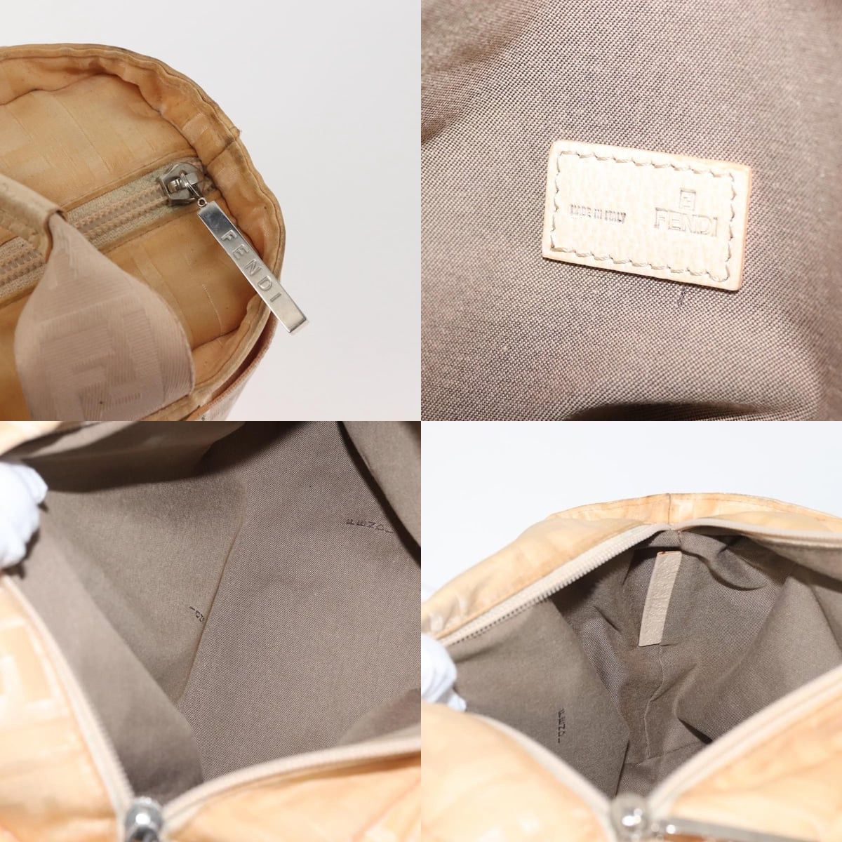 Fendi FENDI Zucca Canvas Hand Bag Beige Size ONE SIZE - 11 Thumbnail