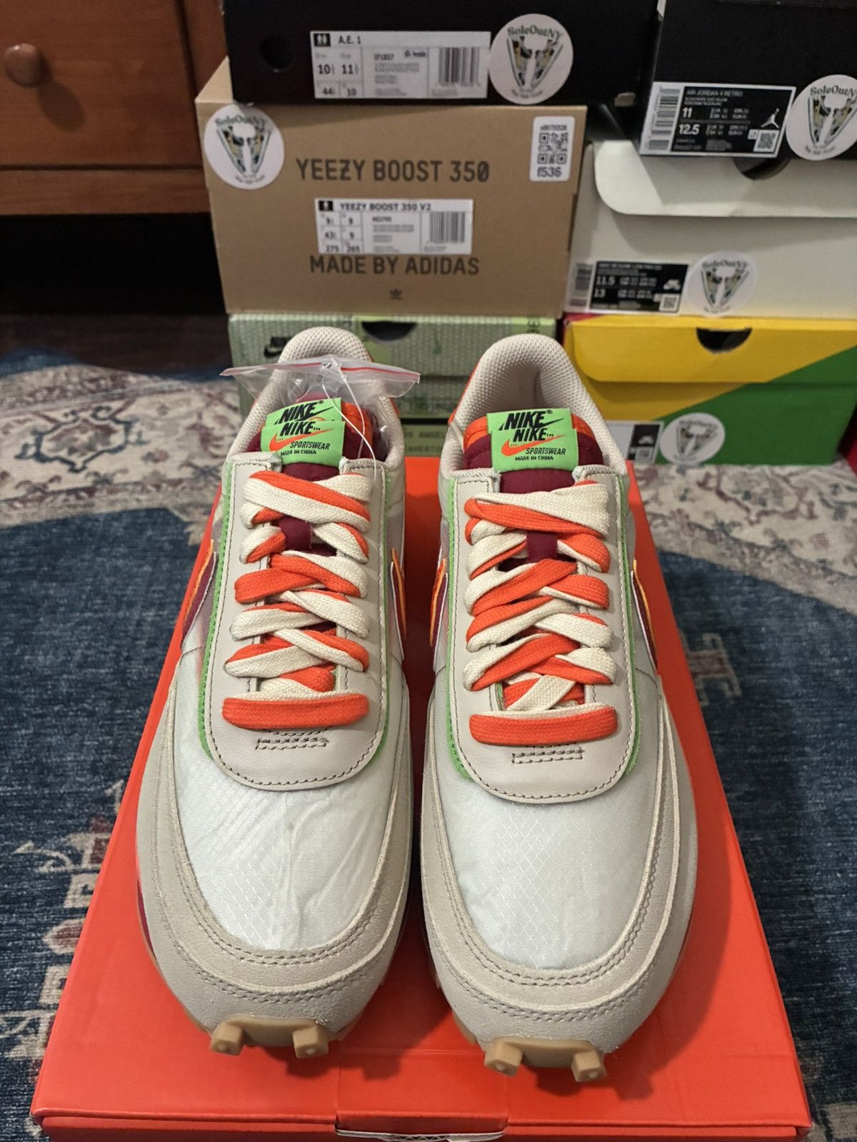 CLOT × Nike × Sacai Nike Sacai Clot LDWaffle Net Blaze Orange Brand New Size 8M Size US 8 / EU 41 - 5 Thumbnail