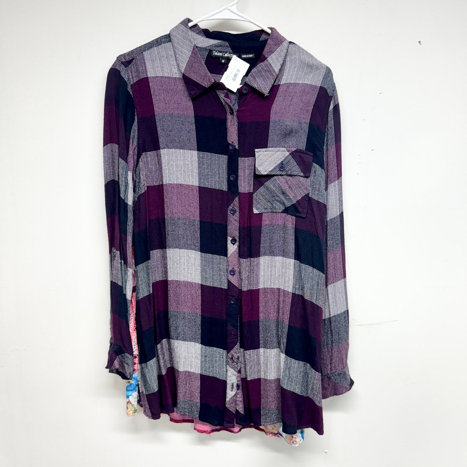 Other Tolani Collection Plaid Button Down Tunic Print Back Medium Size M / US 6-8 / IT 42-44 - 2 Thumbnail