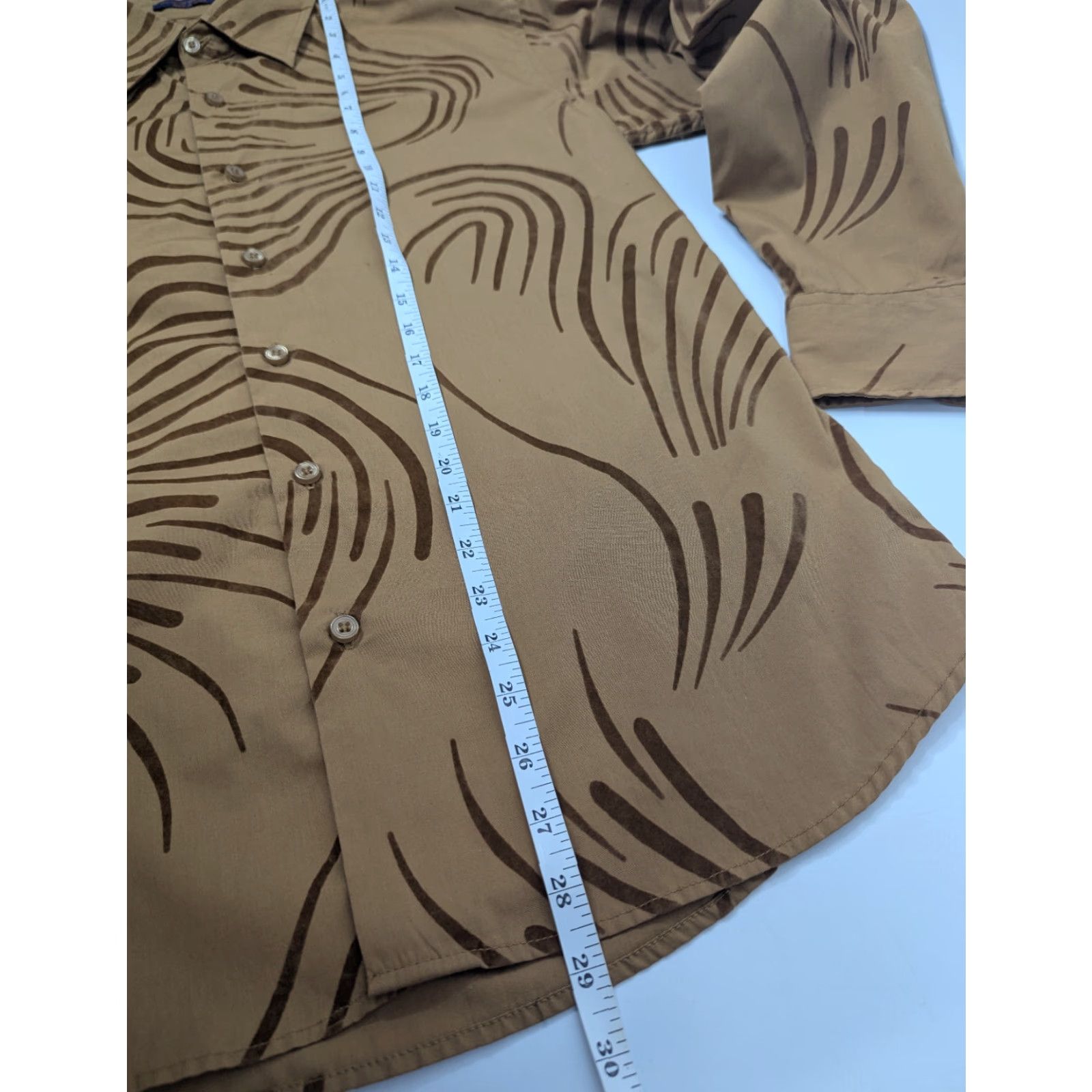 Vintage Franky Max Mens Long Sleeve Button-Up Shirt Size Medium Brown Swirl Abstract Embroidered Casual Party/Cocktail Button-Up Vintage No Size US M / EU 48-50 / 2 - 5 Thumbnail