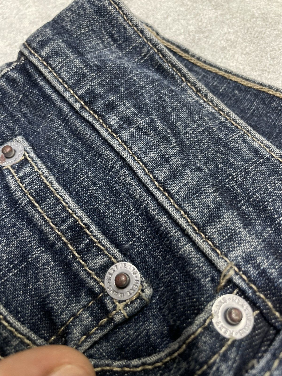 If Six Was Nine × Le Grande Bleu (L.G.B.) × Tornado Mart Skull Y2K Flare Jeans With Ornate Threadwork — Think LGB Size US 32 / EU 48 - 9 Thumbnail