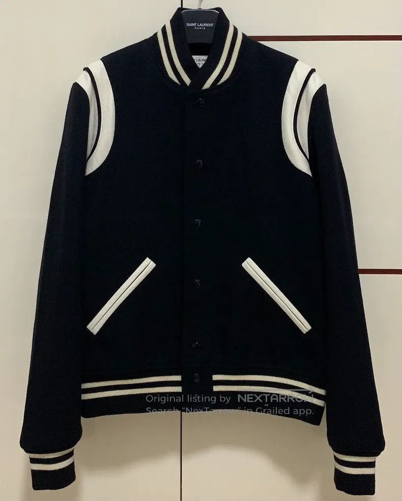 Saint Laurent Paris Saint Laurent Paris Black and White Wool and Leather Baseb Size US M / EU 48-50 / 2 - 1 Thumbnail