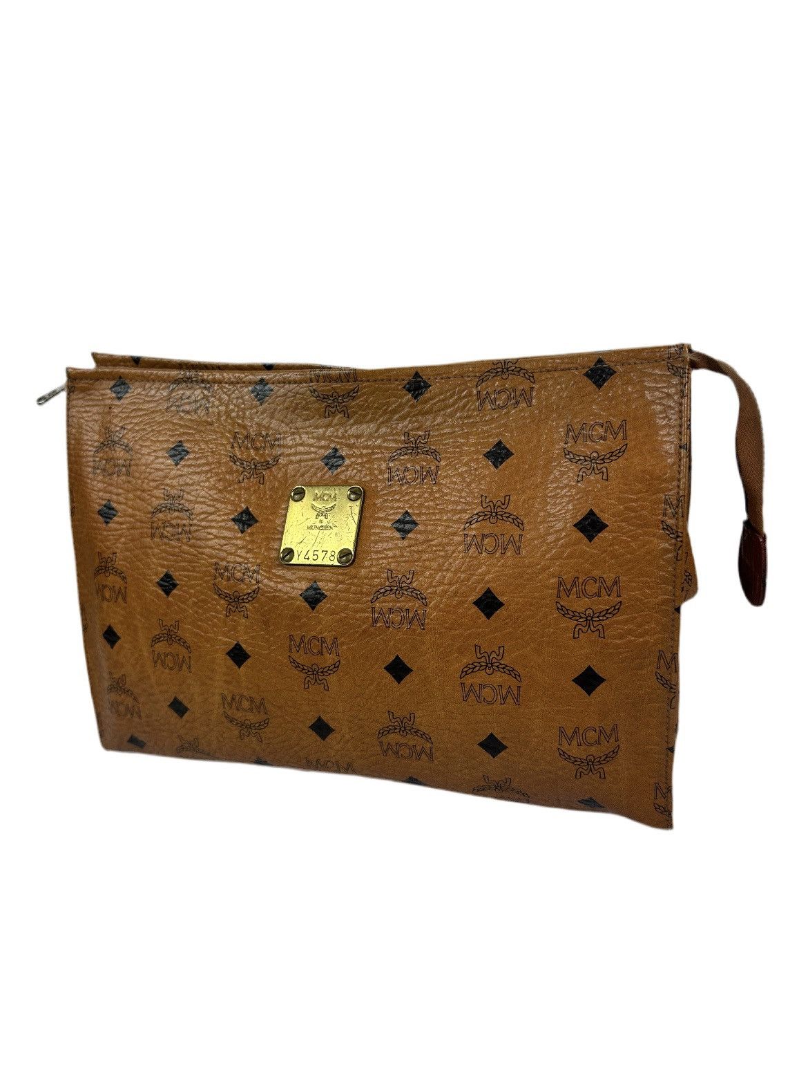 MCM MCM Cognac Leather Clutch Bag Size ONE SIZE - 1 Thumbnail