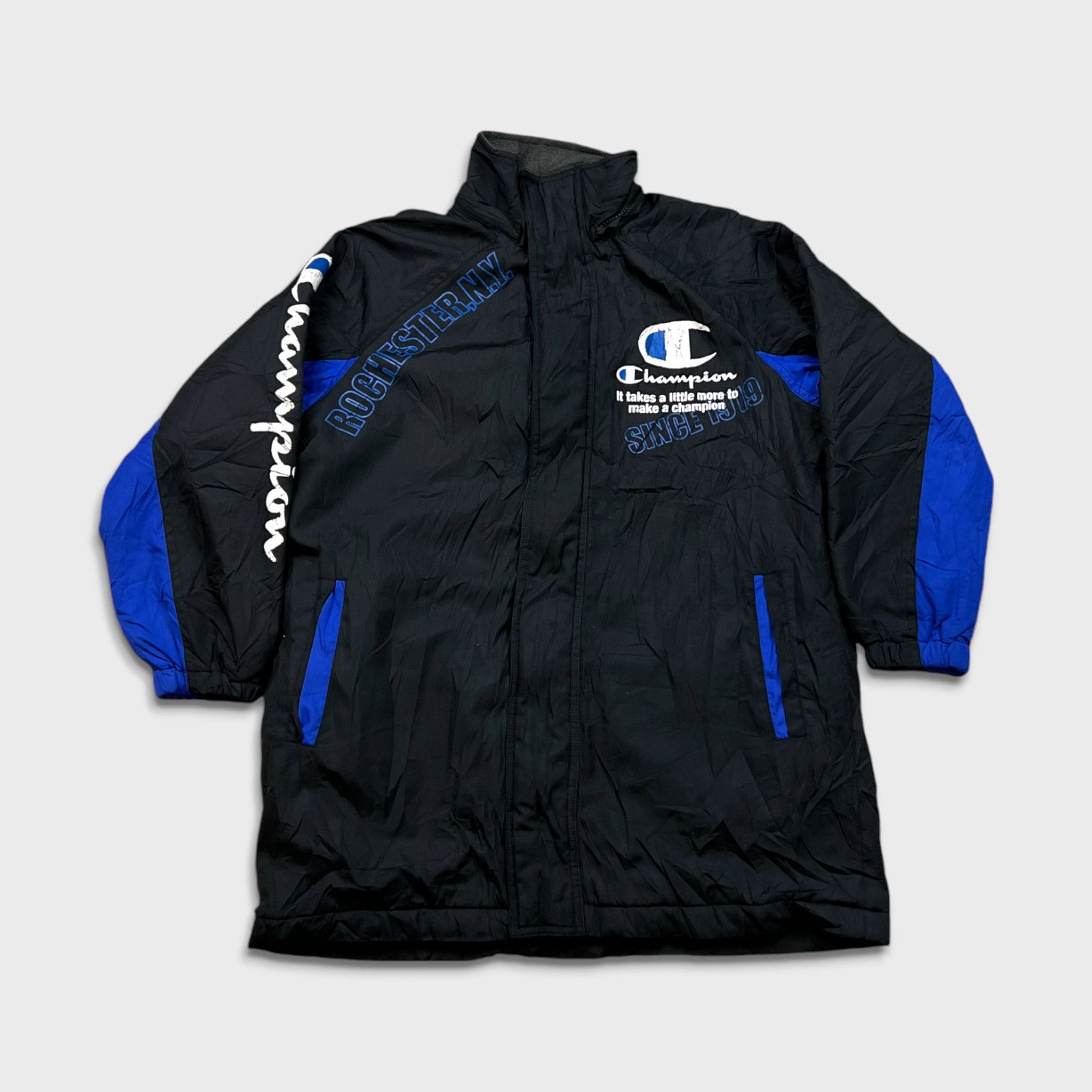 Champion × Vintage Vintage Champion Jacket XS Black Rochester NY USA 90s Bomber Size US XS / EU 42 / 0 - 1 Thumbnail