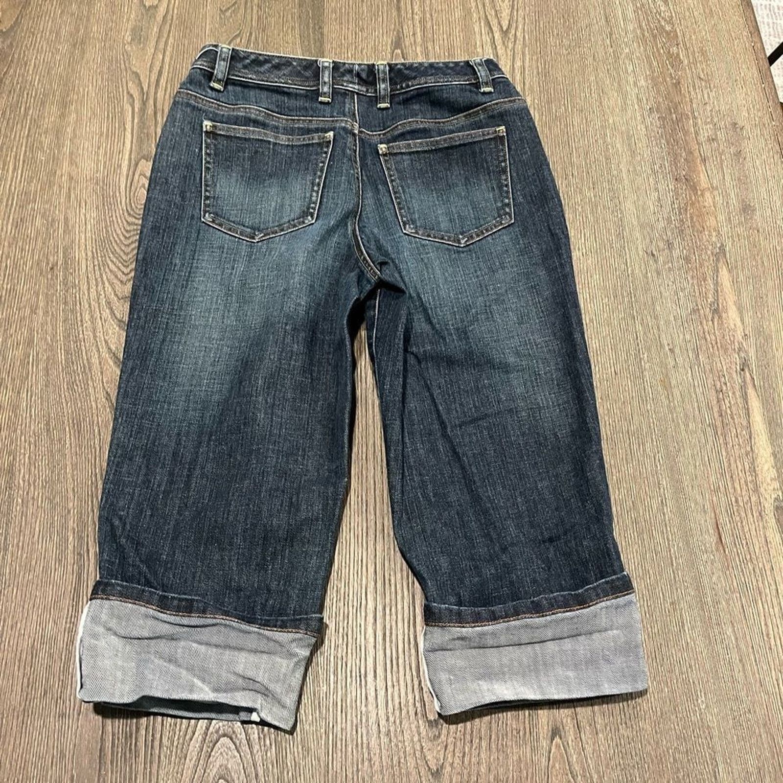 Robert Talbott Talbots Cropped Jeans Roll Hem Denim Stretch Cotton Petite 4 Size 27" / US 4 / IT 40 - 11 Thumbnail