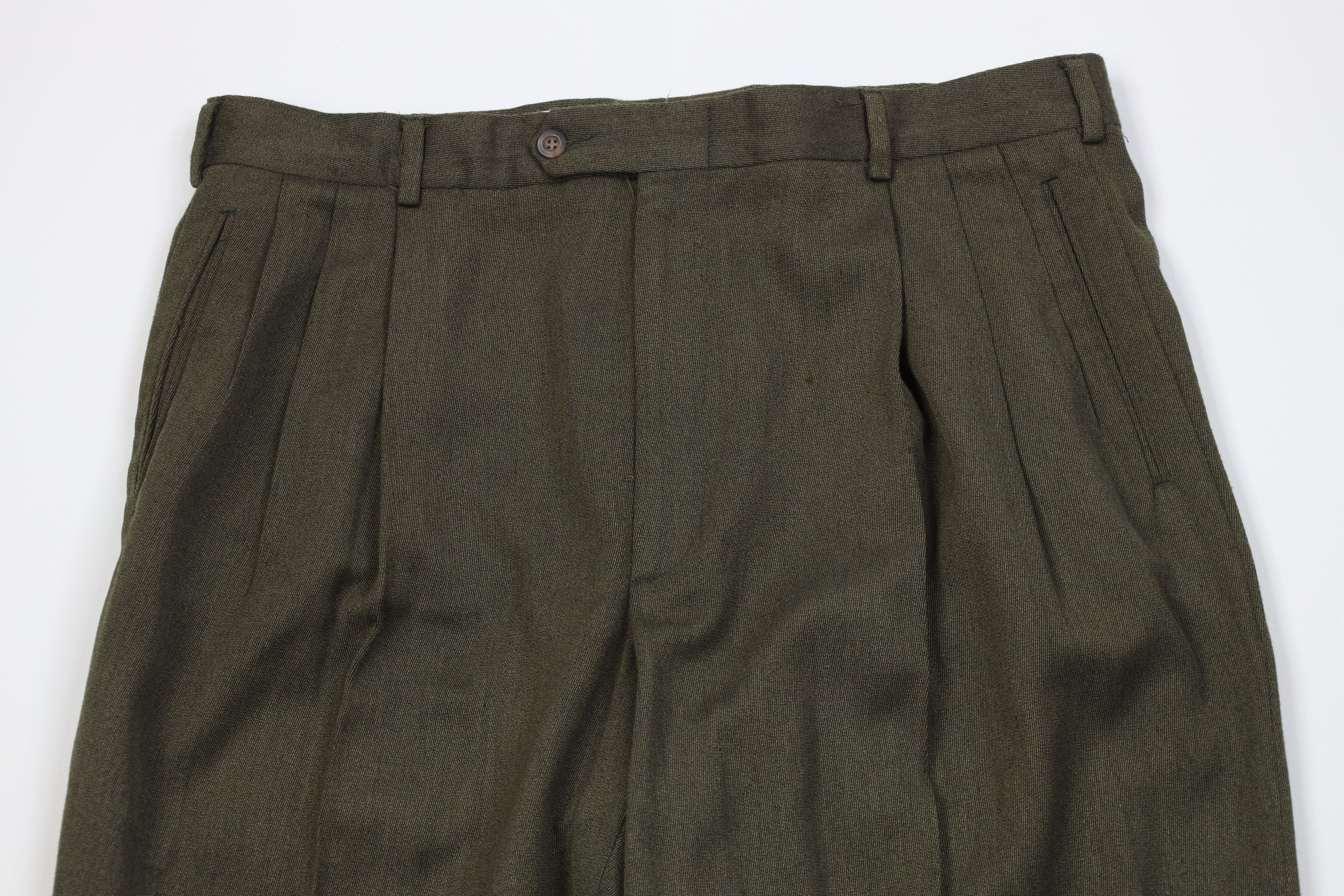Vintage Vintage 90s Streetwear Wool Knit Wide Leg Chino Pants Size US 38 / EU 54 - 2 Thumbnail