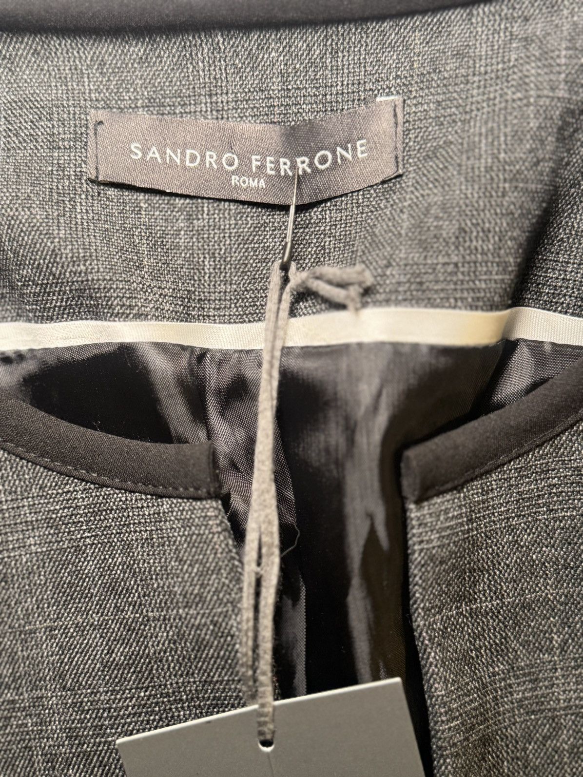 Other Sandro Ferrone Roma Grey Zippered Blazer Jacket Size M / US 6-8 / IT 42-44 - 3 Thumbnail