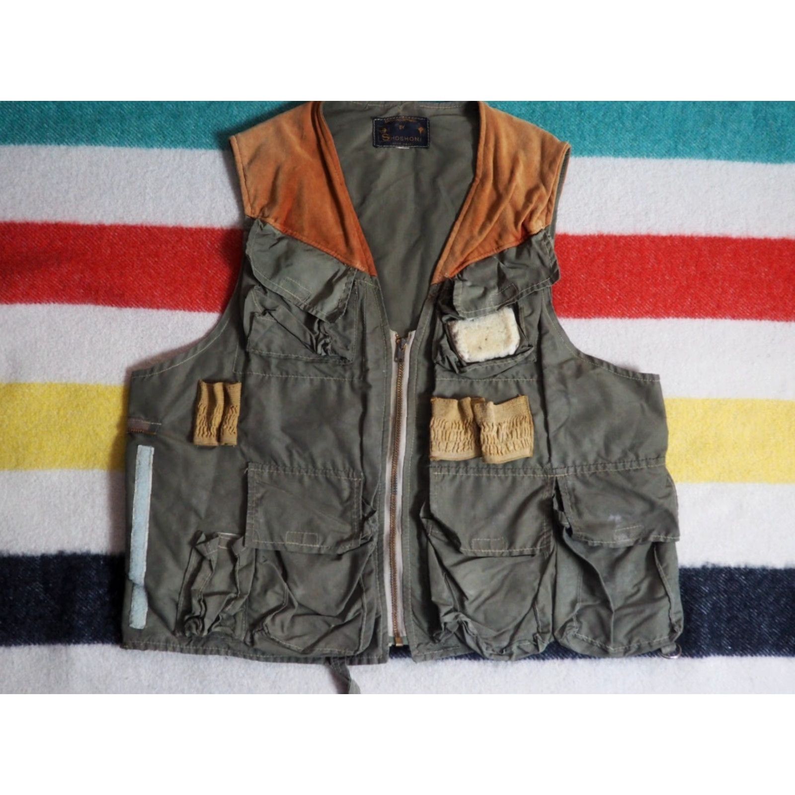 Vintage VINTAGE Shoshoni Vest Outdoor Hunting Cotton Suede Military Jacket Mens L Brown 50s Zip Pockets Size US L / EU 52-54 / 3 - 2 Thumbnail