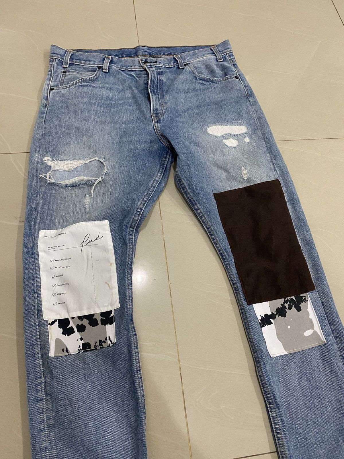 Levi's Levis 505c Kurt Cobain Patehed Custom Jens Size US 36 / EU 52 - 3 Thumbnail