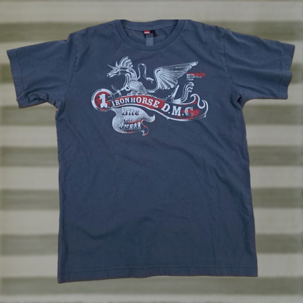 Diesel VINTAGE Diesel Motorcycle T-Shirt M Mens Short Sleeve Light Black 90s Iron Horse Diesel Motorcycle Club 22in pit to pit 26in long Size US M / EU 48-50 / 2 - 1 Thumbnail