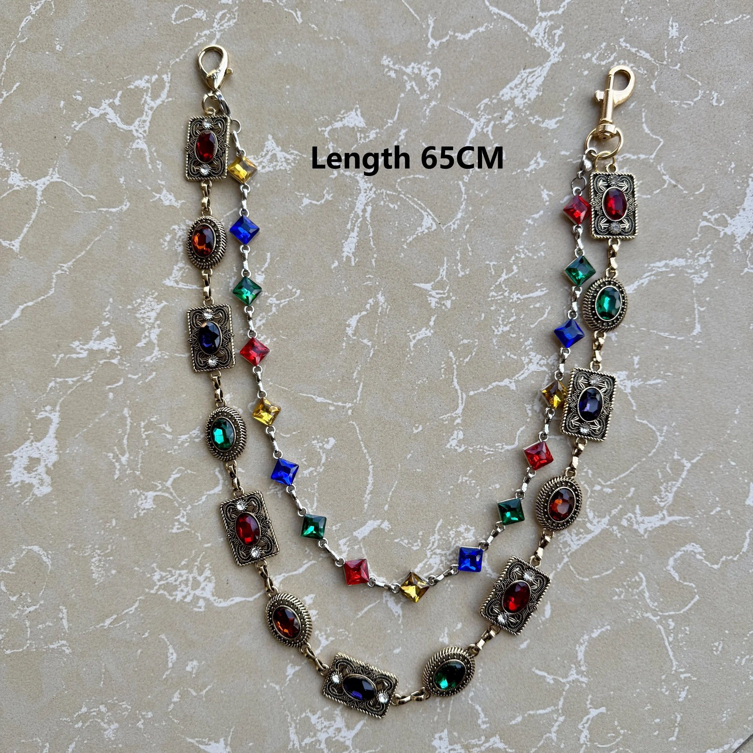 Jewelry retro agate colourful pants chain Size ONE SIZE - 2 Thumbnail