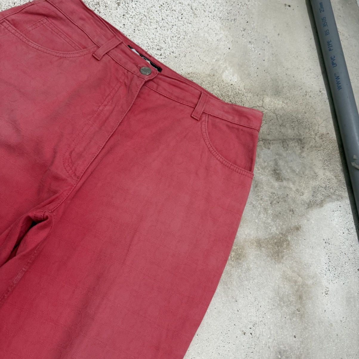 Salvatore Ferragamo Vintage Salvatore Ferragamo Faded Monogram Denim Pants Size US 29 - 7 Thumbnail
