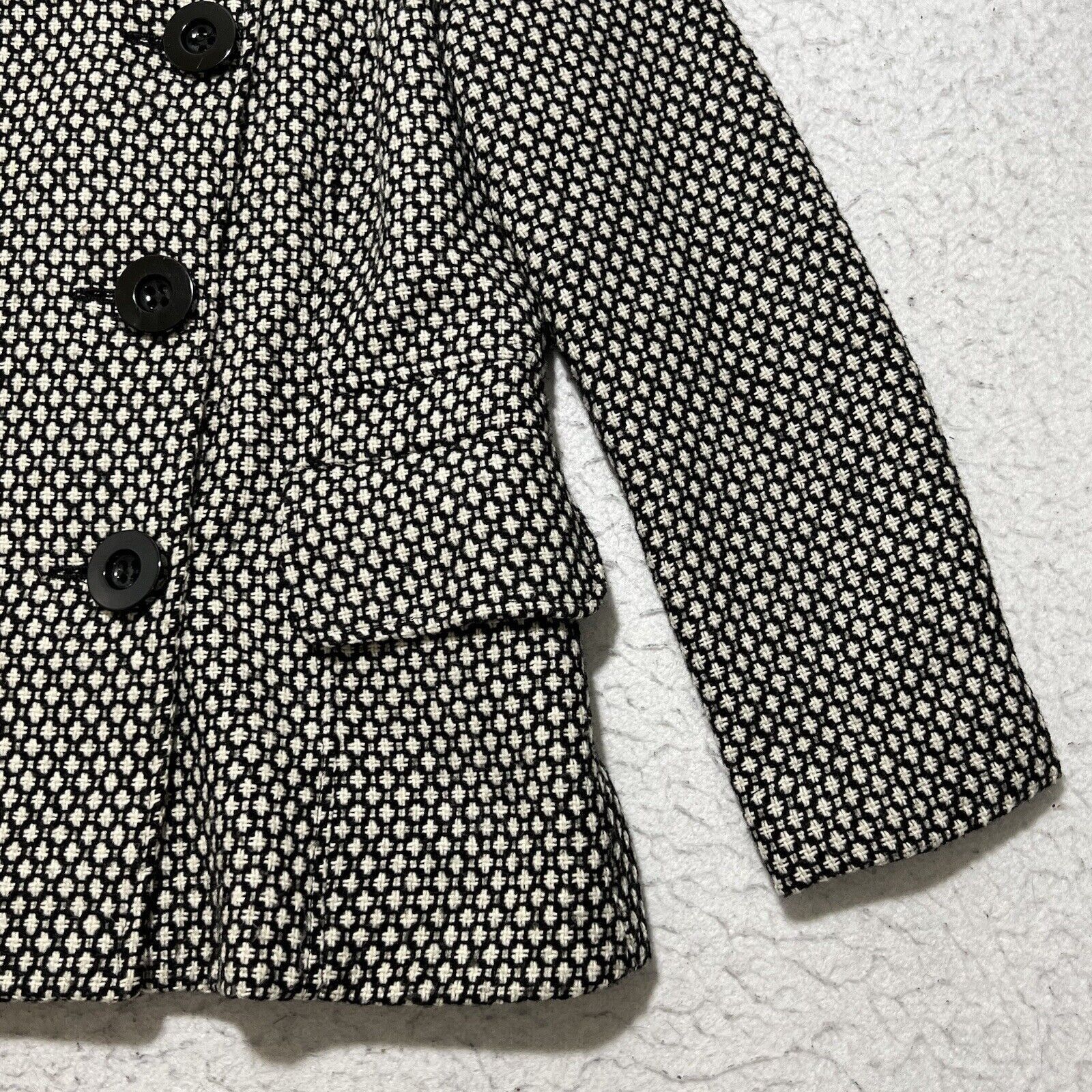 Macys Charter Club Wool Blend Tweed Double Breasted Blazer Jacket Size S / US 4 / IT 40 - 4 Thumbnail