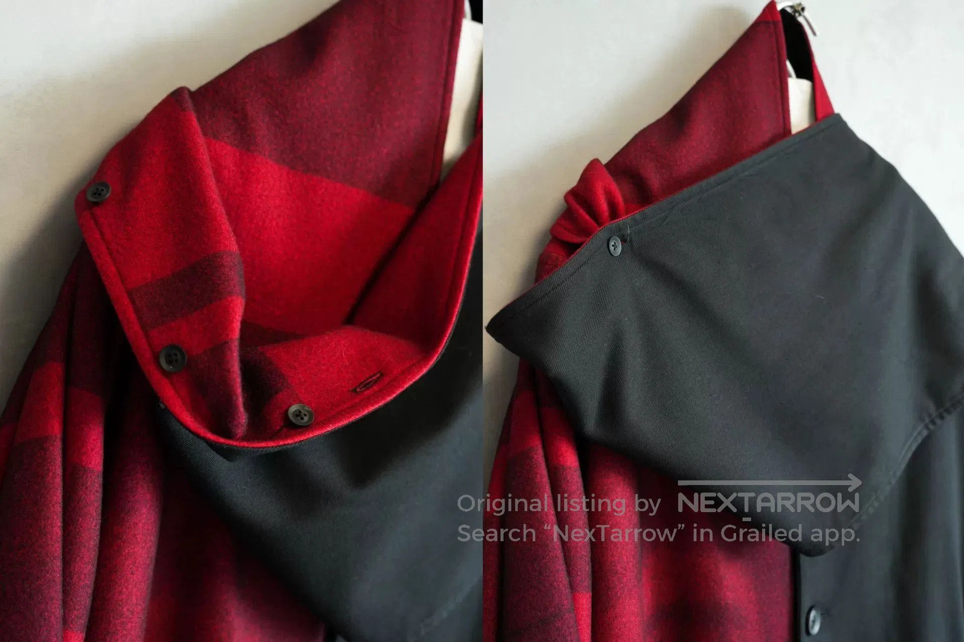 Yohji Yamamoto Yohji Yamamoto Red and Black Coat. Size M / US 6-8 / IT 42-44 - 7 Thumbnail