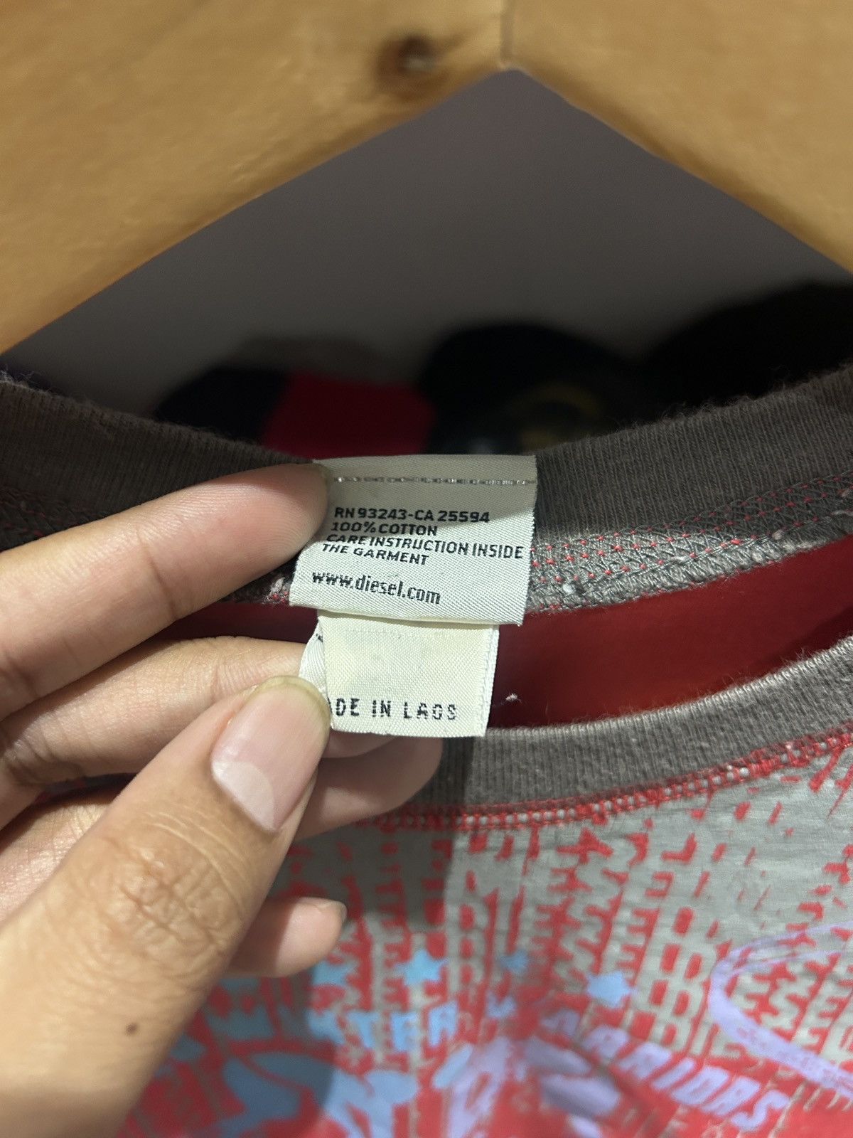 Diesel DIESEL SLAPSHOT Y2K longsleeve tshirt red blue coco stripe Size US S / EU 44-46 / 1 - 6 Thumbnail
